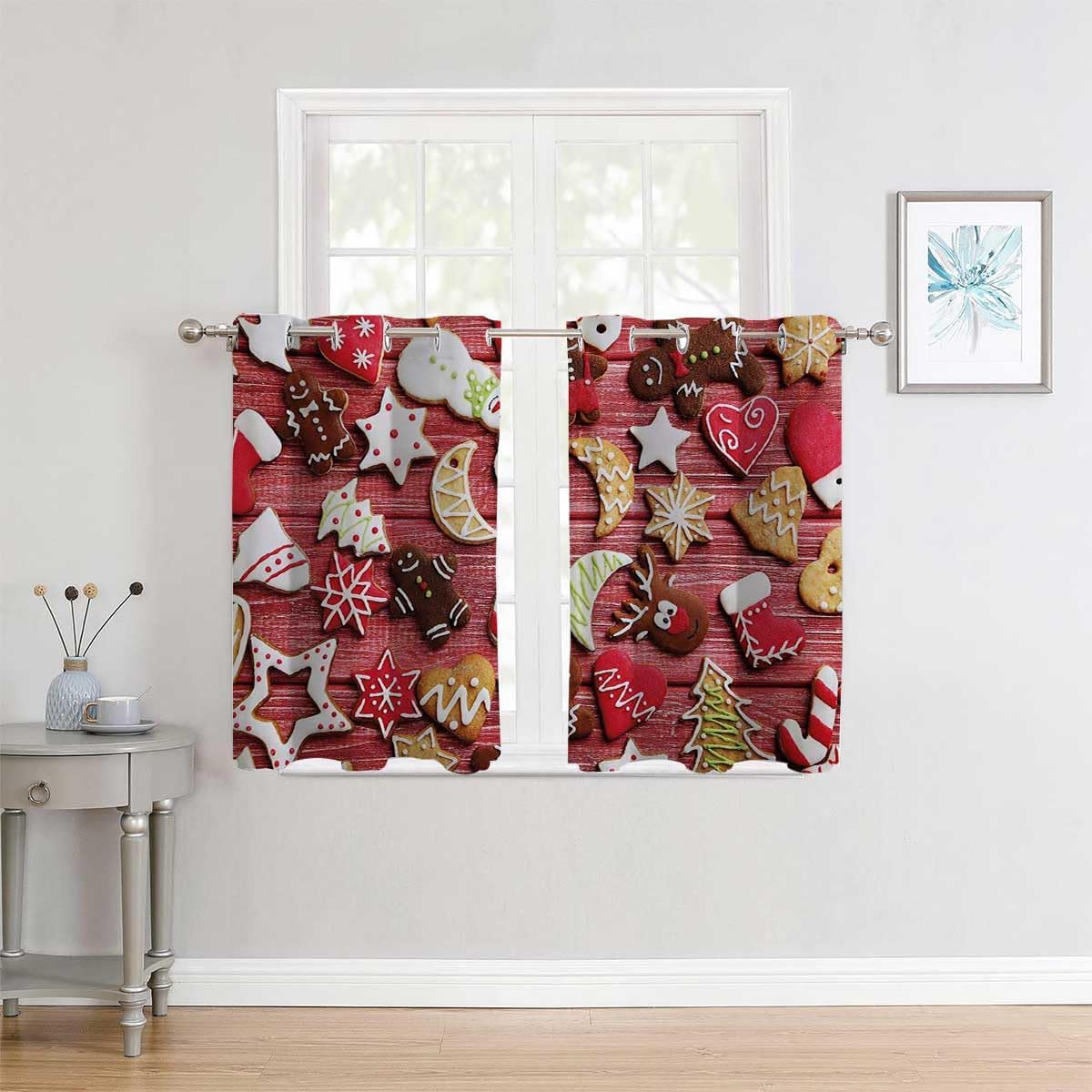 YANFENQI Cortinas modernas de hombre de jengibre con ojales, cortinas cortas para puerta de garaje, cortinas para Ventanas de Cuarto de 63 pulgadas