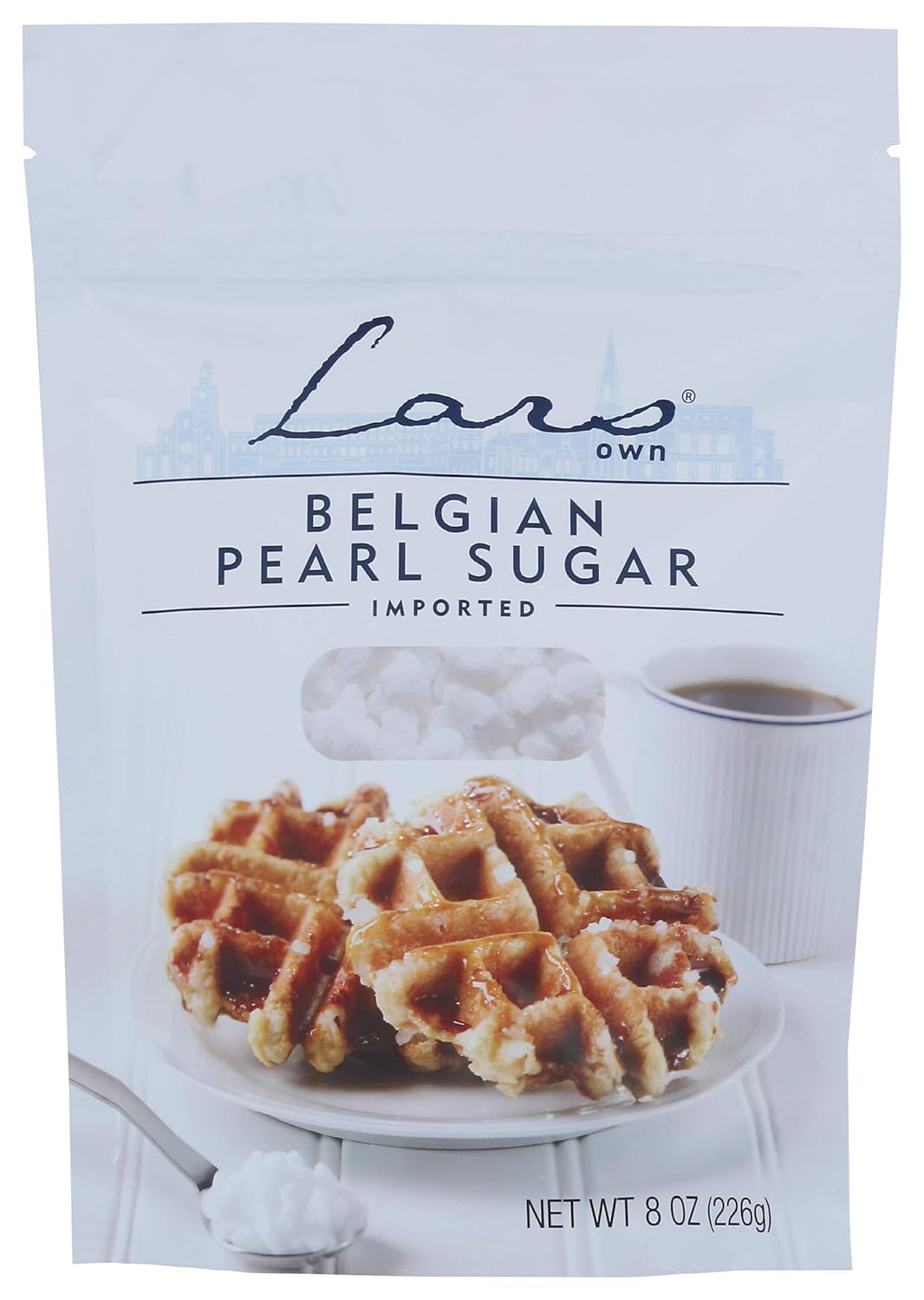 Lars’ Own Azúcar perlado belga, 8 onzas – Paquete de 4