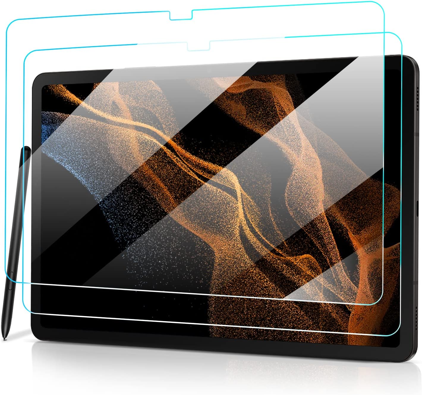 Paquete de 2 protectores de pantalla de vidrio templado, dureza 9H, para Samsung Galaxy Tab S8 Plus de 12.4 pulgadas 2022  Galaxy Tab S7 FE de 12.4