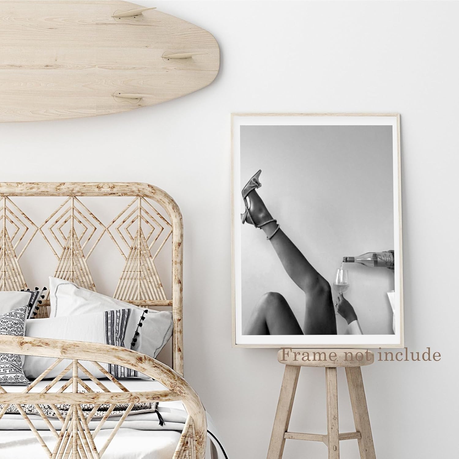 Decoración de carrito de bar, arte de pared moderno para decoración de habitación, carrito de bar en blanco y negro, arte de pared, tacones altos,