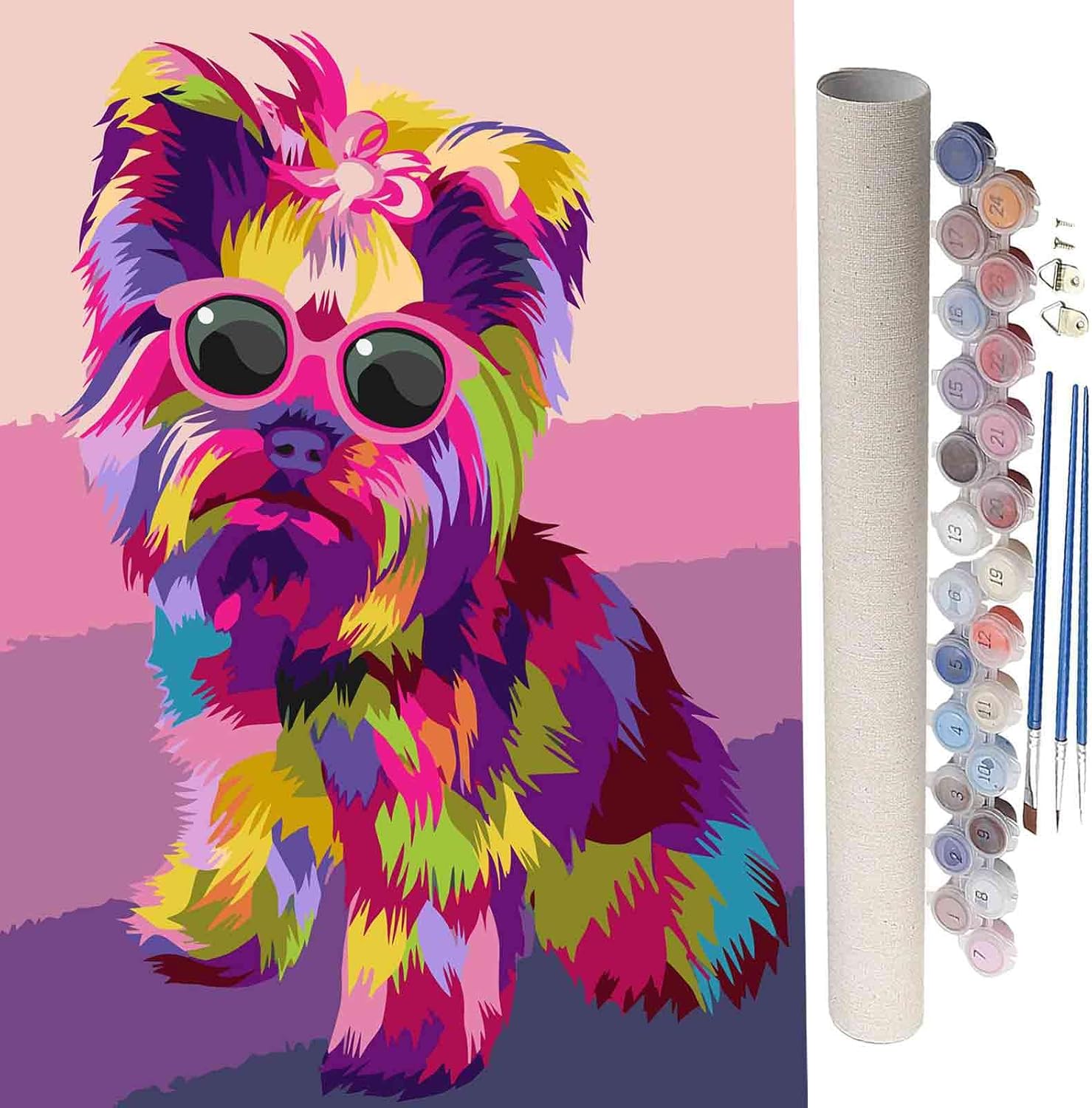 SYNHOK Pintura por números para adultos y niños principiantes, kit de pintura acrílica para decoración de habitación, regalo ideal de 16 x 20