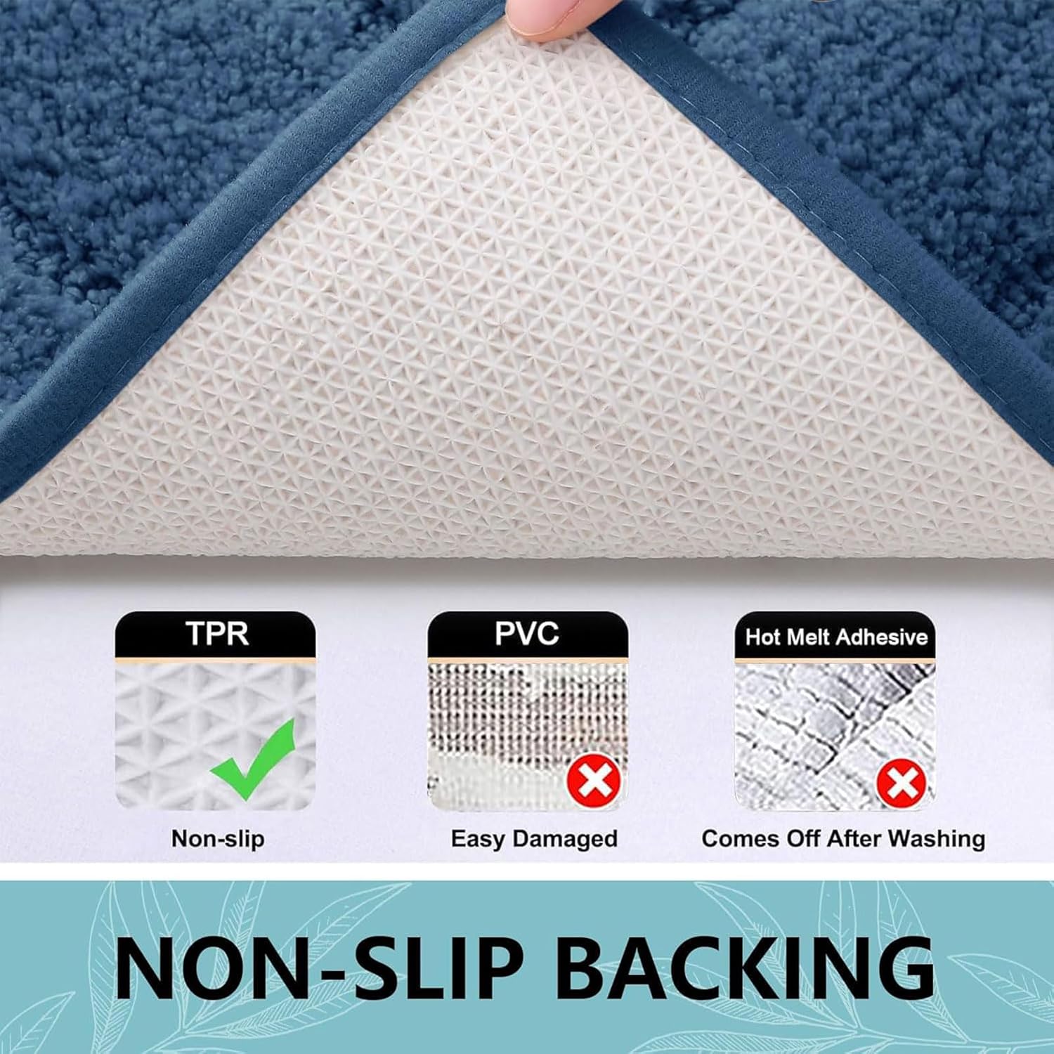 Buganda Tapetes de baño, de 36 x 24 pulgadas, de microfibra suave y absorbente, antideslizantes, peludos, lavables a máquina, para el suelo del