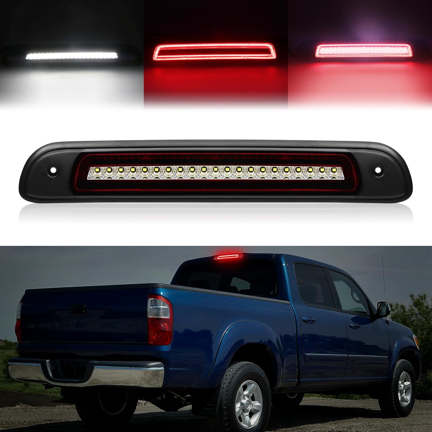 Tercera luz de freno LED compatible con Tundra 2000-2006, luz de freno central trasera de montaje alto, lámpara de carga estroboscópica estilo F1,