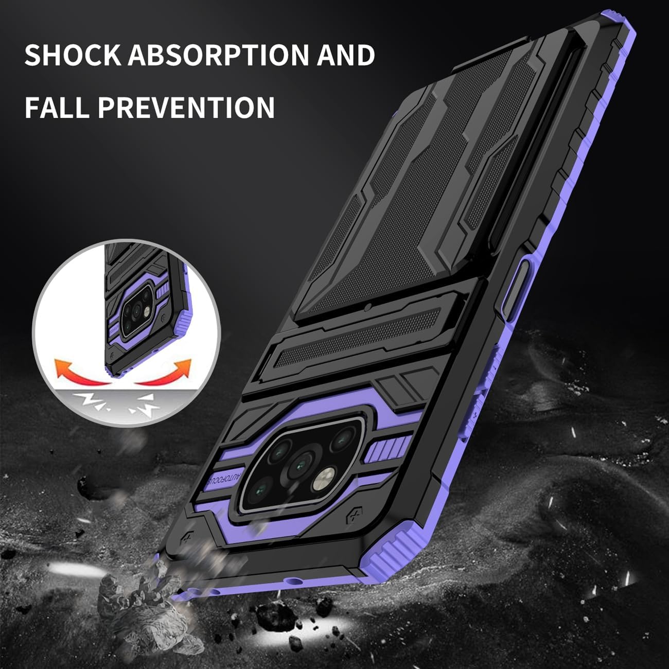 GTBDEKI Funda de teléfono para Xiaomi Poco X3 NFCPoco X3 ProPoco X3 con protector de pantalla, cartera desmontable titular de tarjeta de crédito con