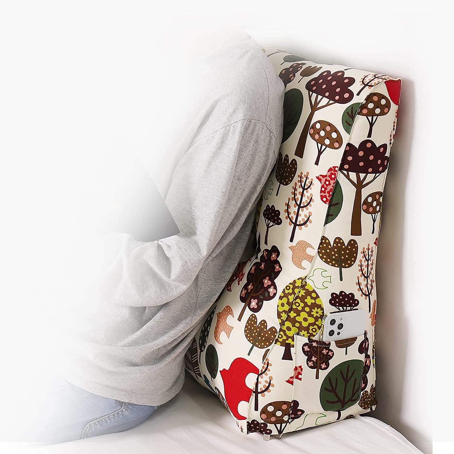 BNCKTRD Almohada de cuña elevada para cabecero de cama individual, cojín de apoyo para sentarse en la cama, respaldo de cama, almohada de lectura