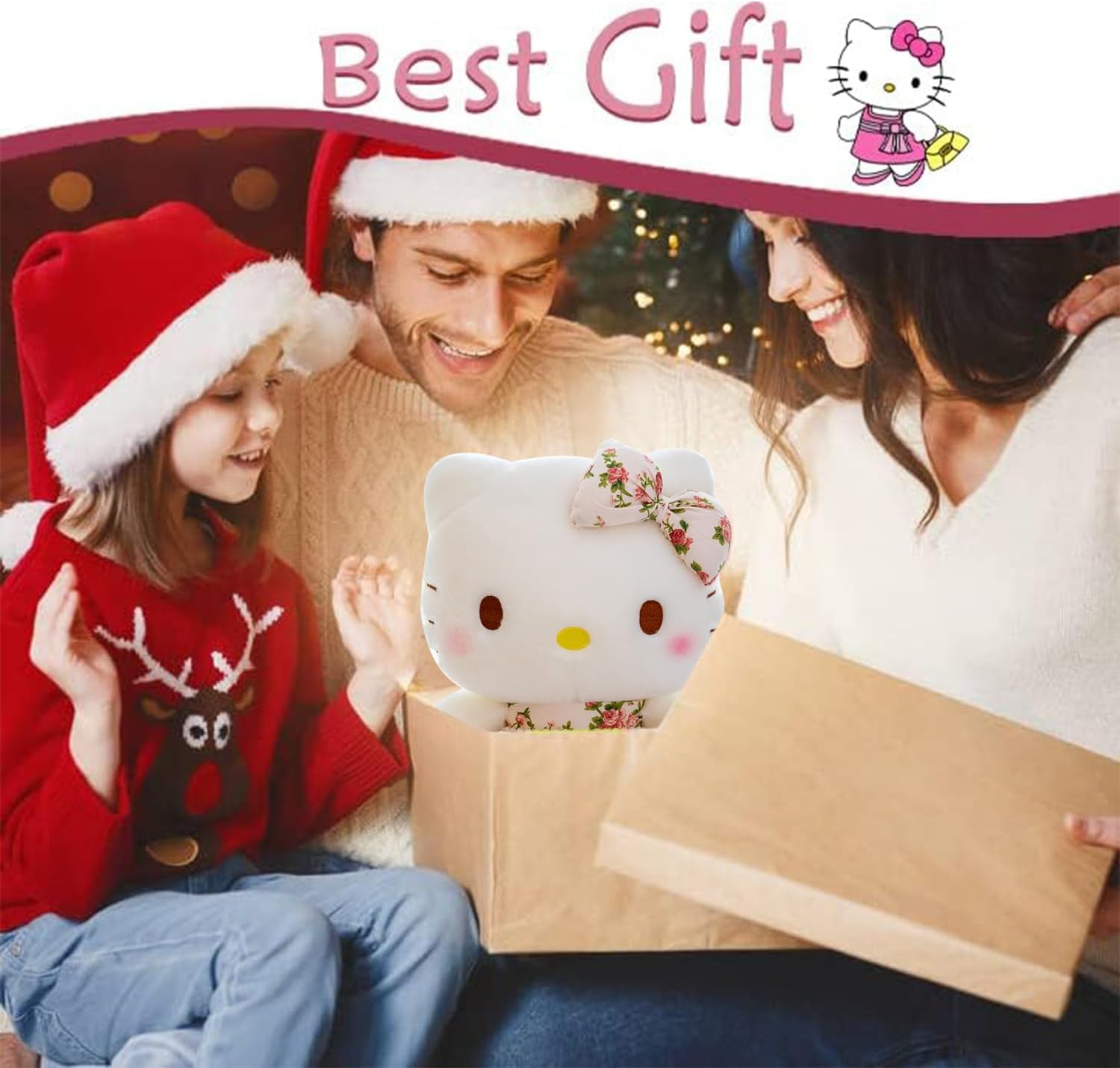 Juguetes de peluche de gatito, figura de almohada de dibujos animados de 15.7 pulgadas, gran regalo para Navidad, Pascua, fiesta de cumpleaños, Año