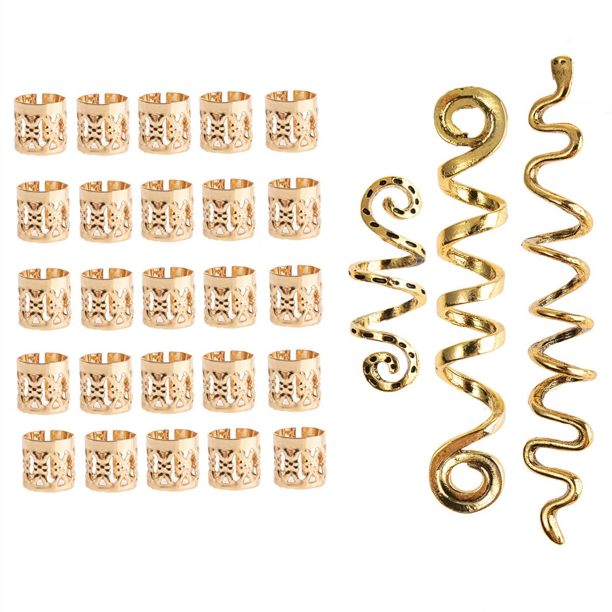 Cuentas de rastas, 1 juego de cuentas de rastas, anillos trenzados para el cabello, clips de temor, puños para trenzas, joyería para el cabello para