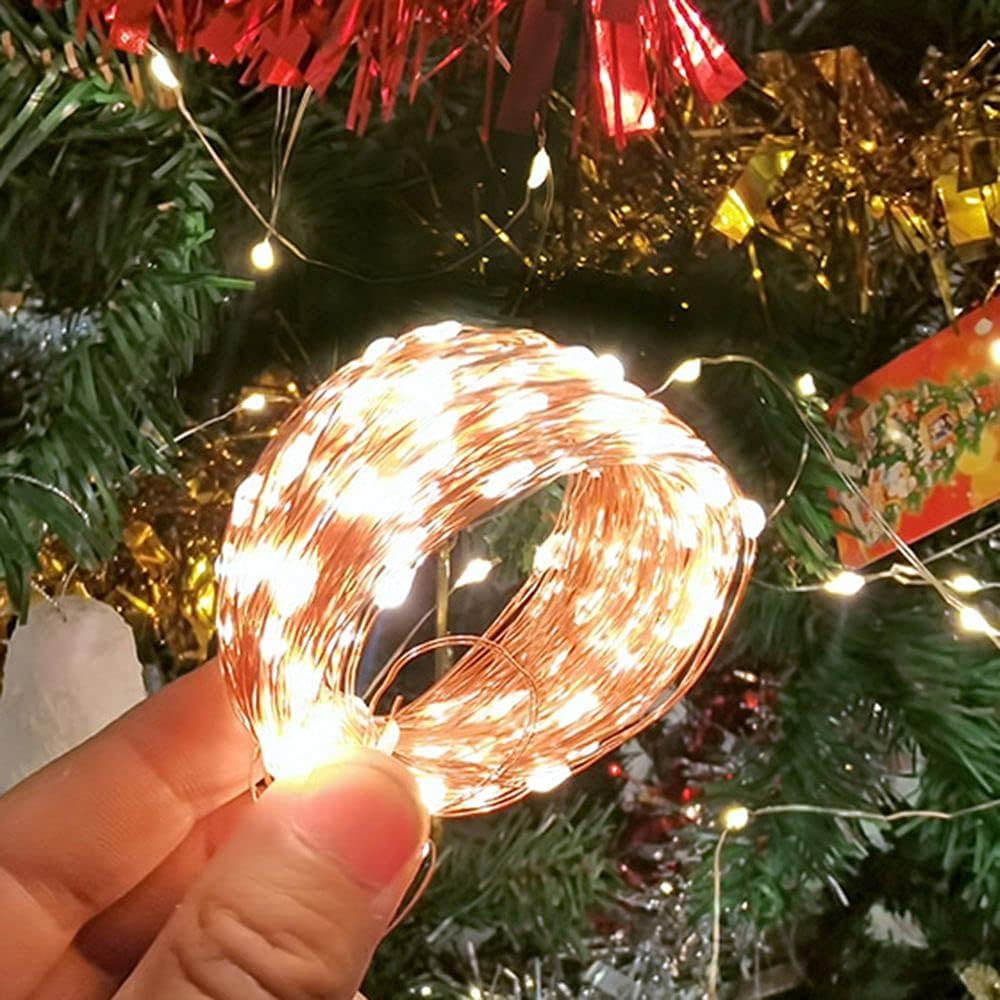 Guirnalda de luces LED, guirnalda de luces LED impermeables, tira de luces alimentadas por USB, para decoraciones de Navidad, bricolaje, boda,