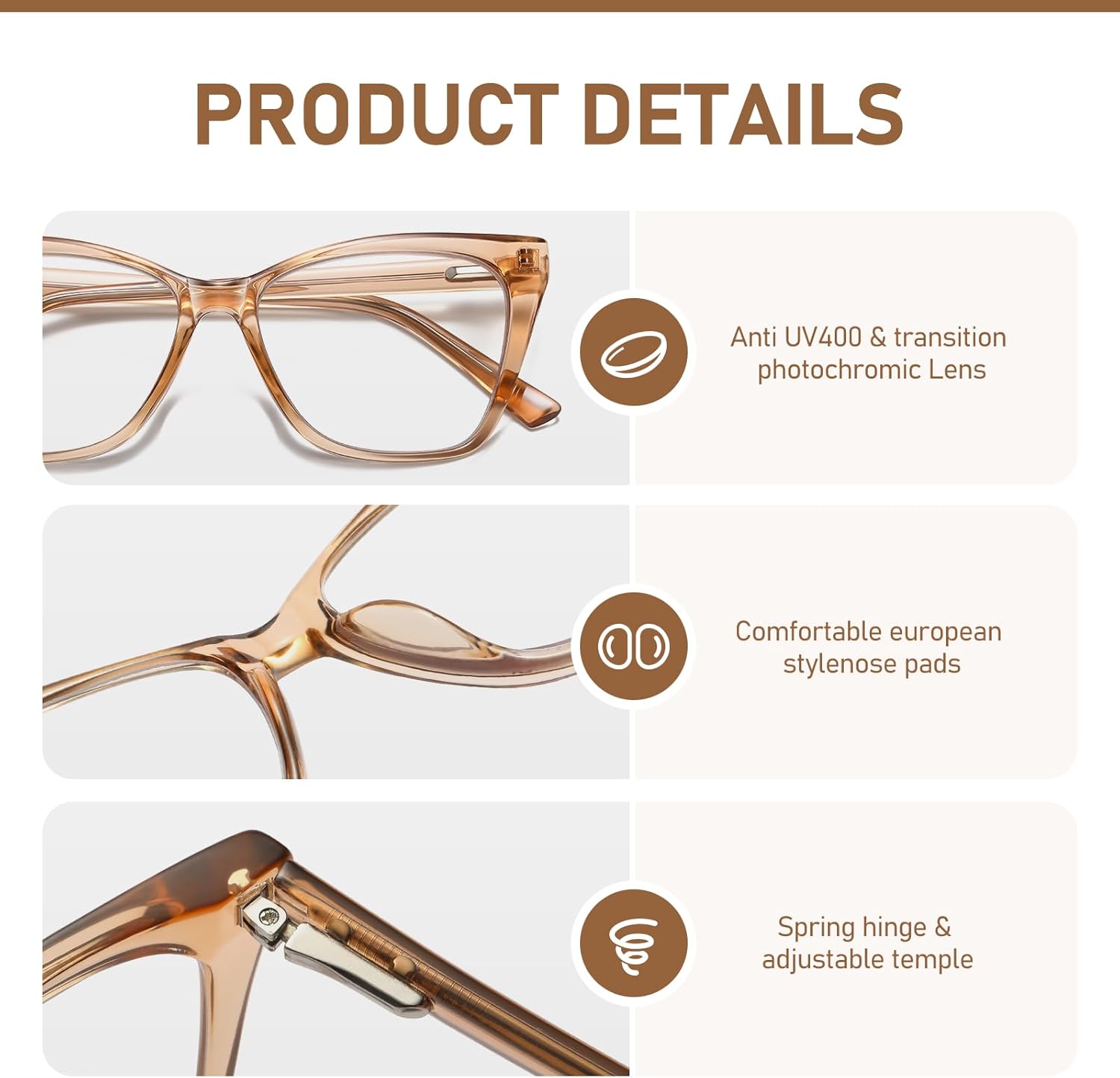Gafas de lectura de gran tamaño para mujer, ojo de gato, fotocromático, lector de computadora, elegante, para mujer, diseño de moda, grandes gafas