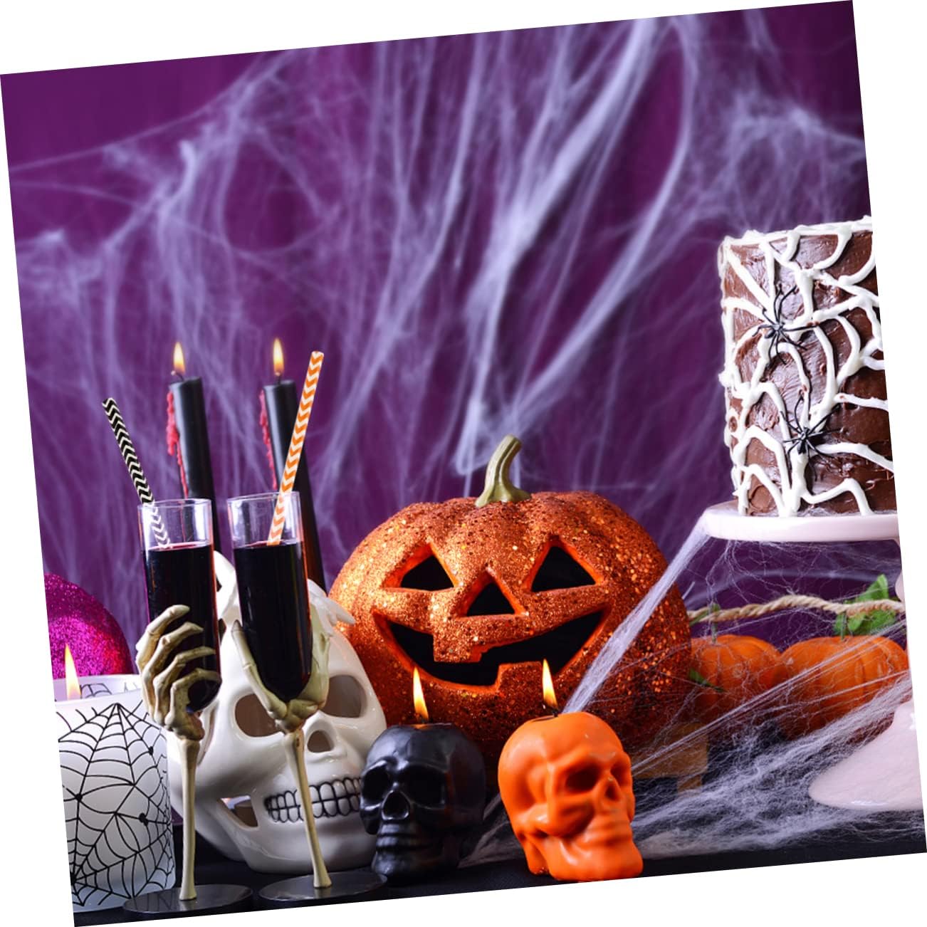 Healeved 200 pajitas de papel de Halloween desechables para Halloween, pajitas de papel a rayas, pajitas para tartas, pajitas a rayas, pajitas