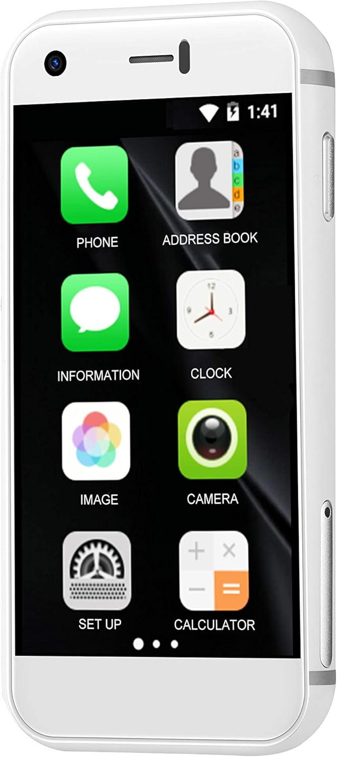 Super Mini 2.5 pulgadas Android Smart Phone Quad Core 1G+8G 5.0MP Dual SIM Mini Teléfonos de alta definición desbloqueados (blanco)