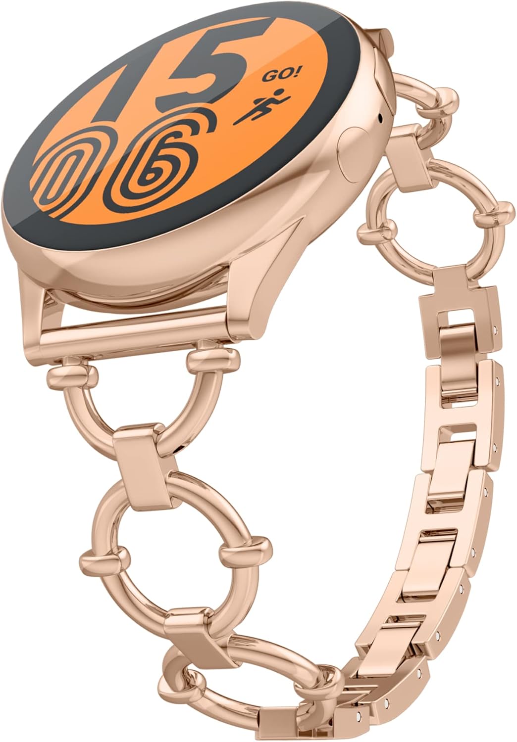Correa de metal de 0.787 pulgadas compatible con Samsung Galaxy Watch 4 y 5 de 1.575 pulgadas, 1.732 pulgadas, correa ajustable para mujer bonita y