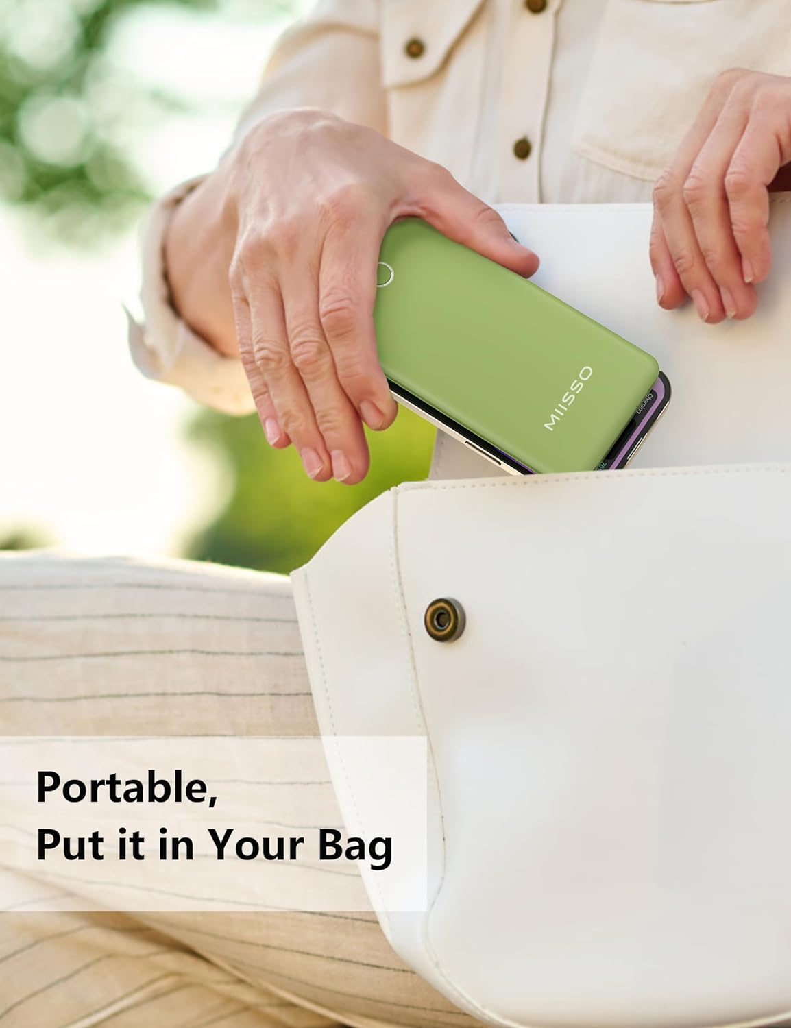 Cargador portátil delgado de 10000 mAh con cable integrado, cargador de teléfono de viaje, paquete de batería externa para teléfono, 4 salidas USB