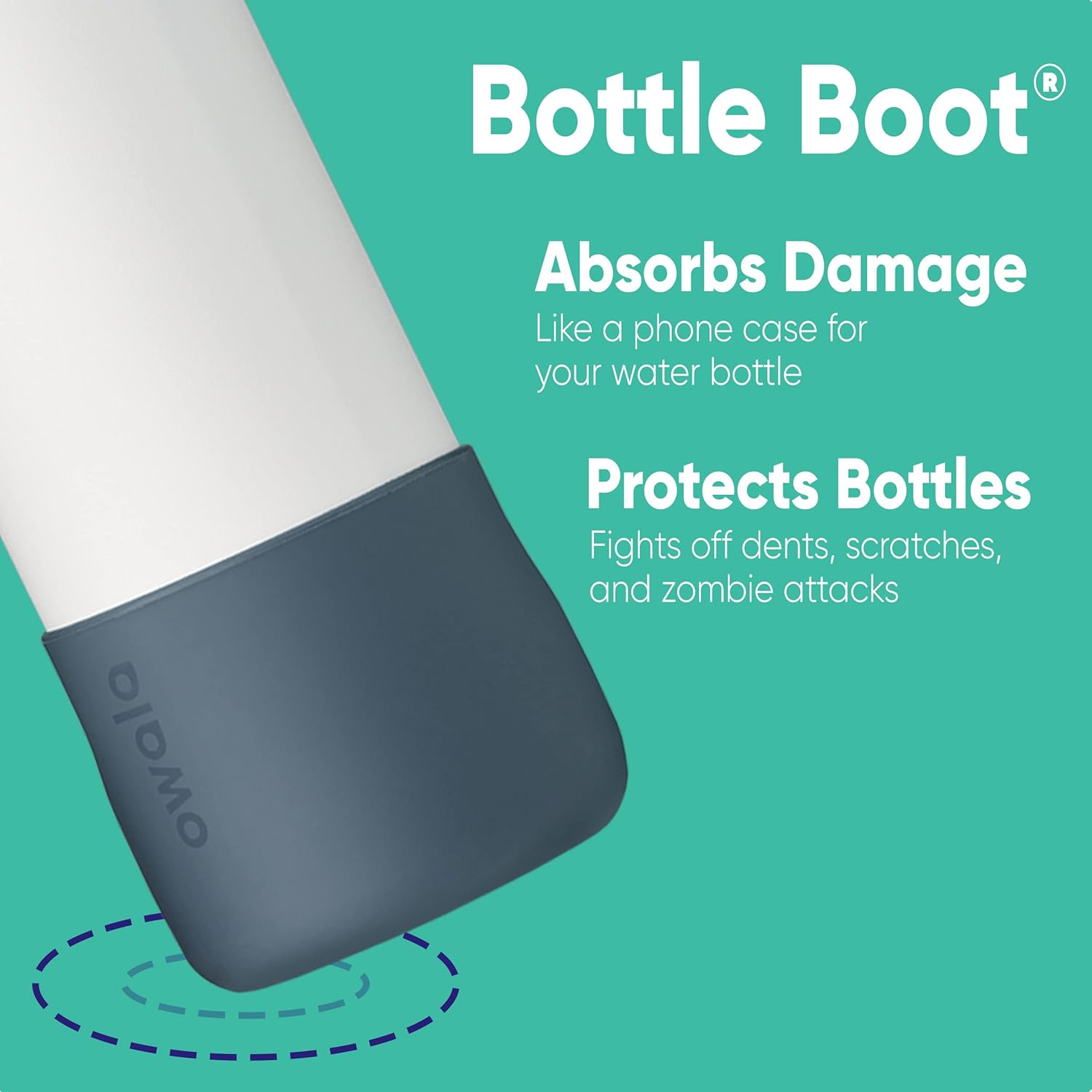 Owala Botella de agua de acero inoxidable aislada FreeSip de 32 onzas con funda protectora de silicona