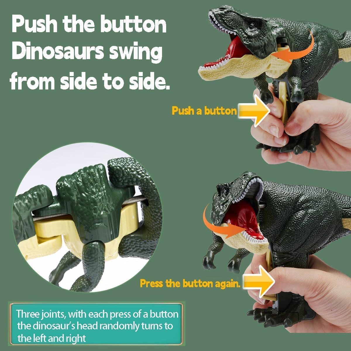 DerrOn Divertidos juguetes de dinosaurios 2023  Trigger The T-Rex, juguetes de dinosaurio Chomper, juguete de dinosaurio, juguete de dinosaurio