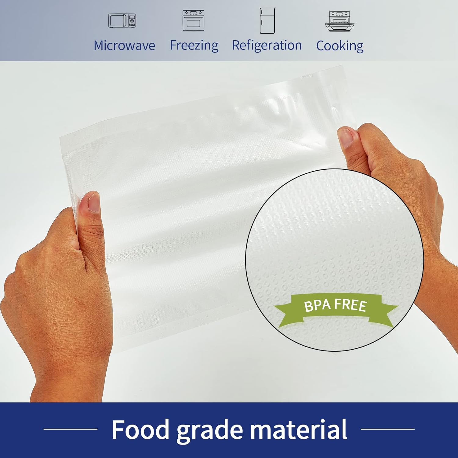 Bolsas selladoras al vacío de 100 pintas de 6 x 10 pulgadas para alimentos, bolsa precortada de grado comercial, resistente, ideal para