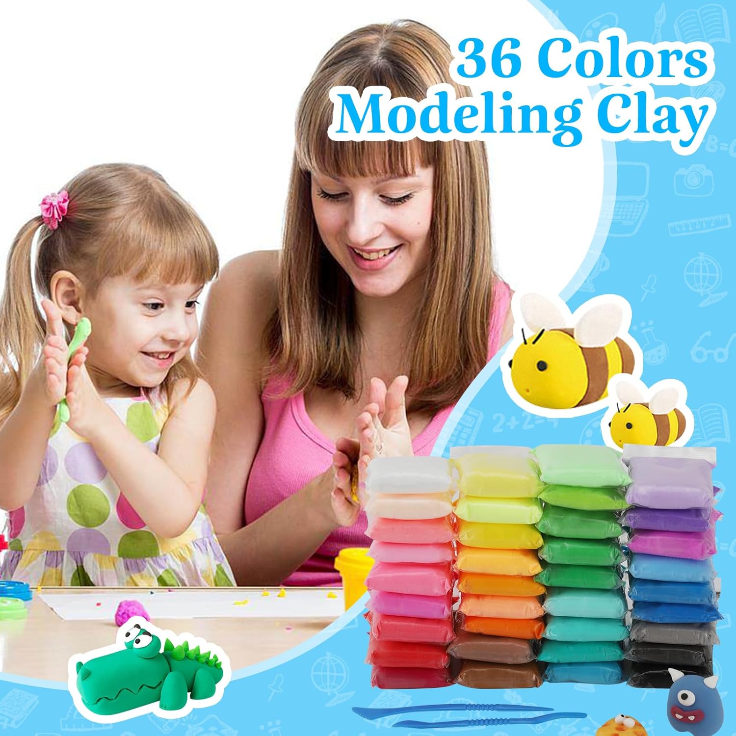 Arcilla de espuma de 3.53 onzas, arcilla para modelar, arcilla ultraligera de secado al aire, no tóxica, antiadherente, regalo ideal para niños y