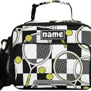 Pelotas de tenis personalizadas, bolsa de almuerzo a cuadros en blanco y negro para niños y niñas, bolsas de almuerzo personalizadas con tu nombre, Pelotas de tenis personalizadas, bolsa de almuerzo a cuadros en blanco y negro para niños y niñas, bolsas de almuerzo personalizadas con tu nombre,