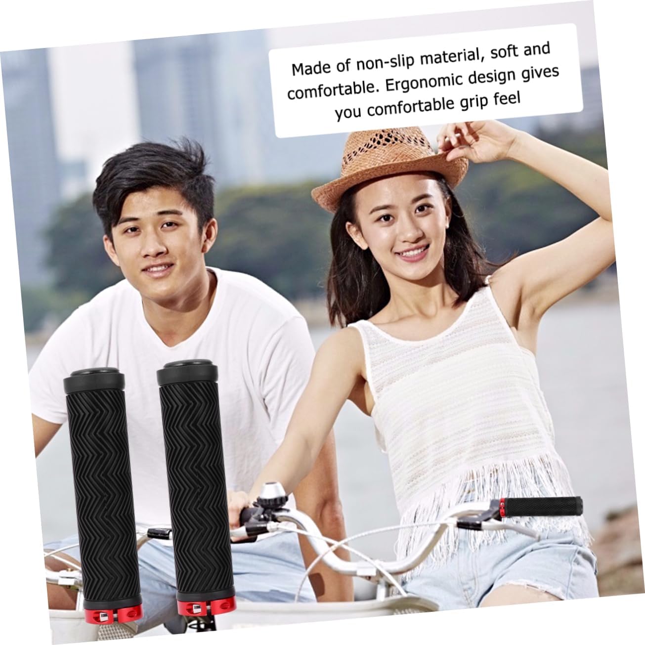 INOOMP 1 par de fundas para manillar de bicicleta, empuñaduras de manillar de bicicleta de montaña, empuñaduras de manillar de bicicleta,
