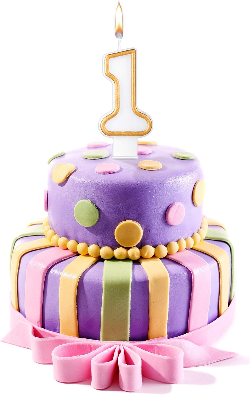 10 velas con números de pastel de cumpleaños, números del 0 al 9, velas blancas con bordes dorados, decoración de velas para decoración de bodas,