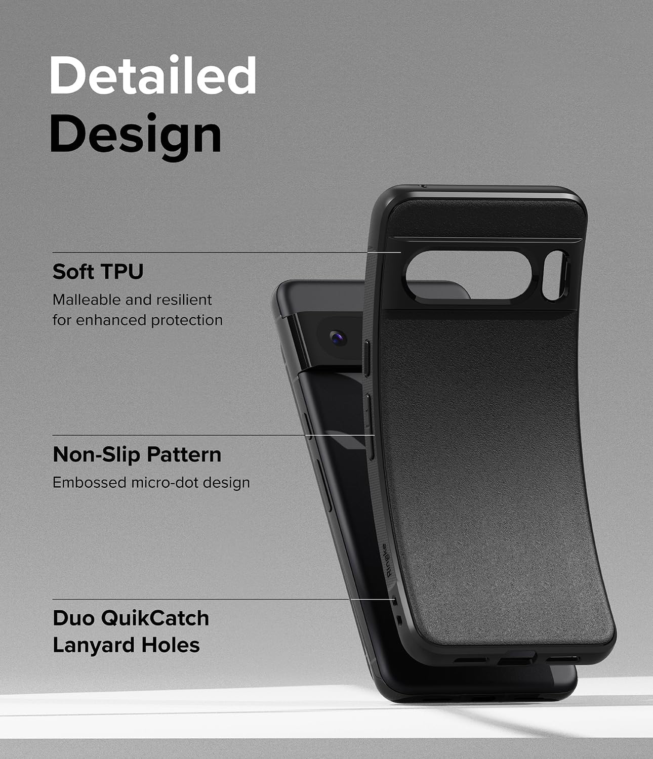 Ringke Onyx Se siente bien en la mano Compatible con Google Pixel 8 Pro, tecnología antihuellas que evita manchas grasas, agarre mejorado