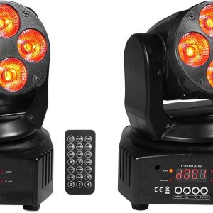 (2) Rockville RockOn-7 40w RGBW Cabezal móvil DMX Spot Beam Stage Club Light+Remote (2) Rockville RockOn-7 40w RGBW Cabezal móvil DMX Spot Beam Stage Club Light+Remote
