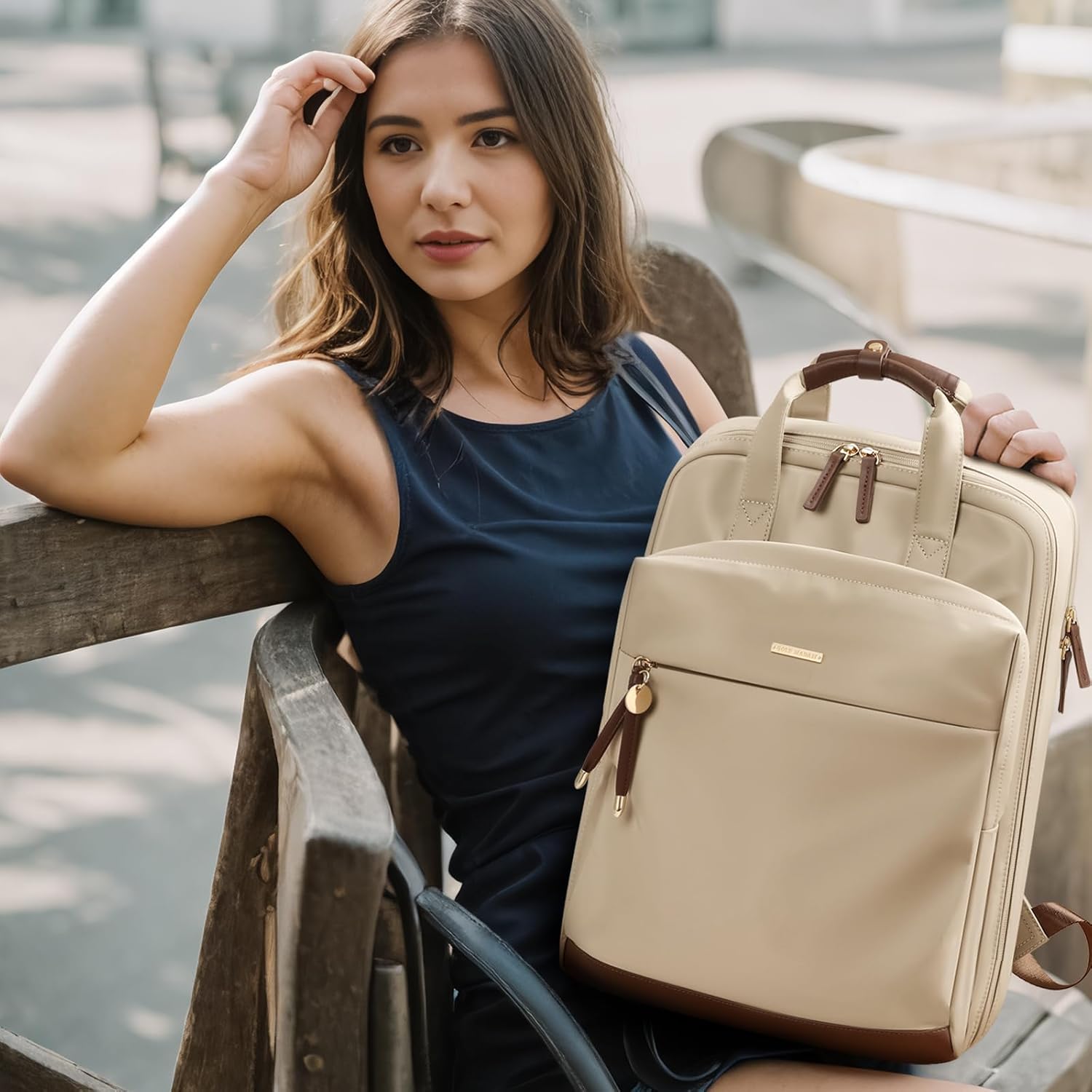 Mochila para laptop para mujer, diseño inteligente, bolsa de trabajo universitaria, mochilas de negocios para viajes y negocios, se adapta a