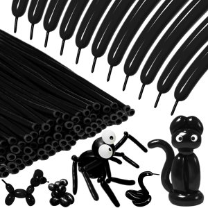 KAWKALSH Globos largos negros para animales de globo, 100 globos giratorios de 260 globos para guirnalda de globos, animales, modelado, cumpleaños, KAWKALSH Globos largos negros para animales de globo, 100 globos giratorios de 260 globos para guirnalda de globos, animales, modelado, cumpleaños,