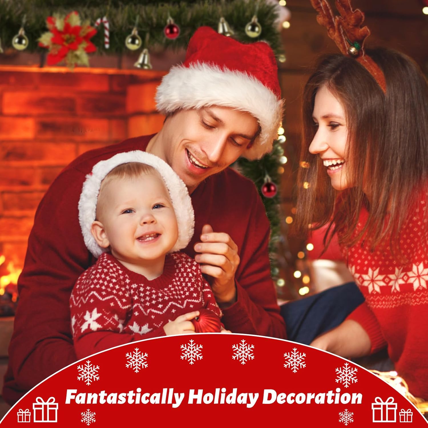 Paquete de 5 guirnaldas de Navidad de 250 pies para Navidad y no iluminadas, decoración de vacaciones suave para interiores y exteriores, guirnalda