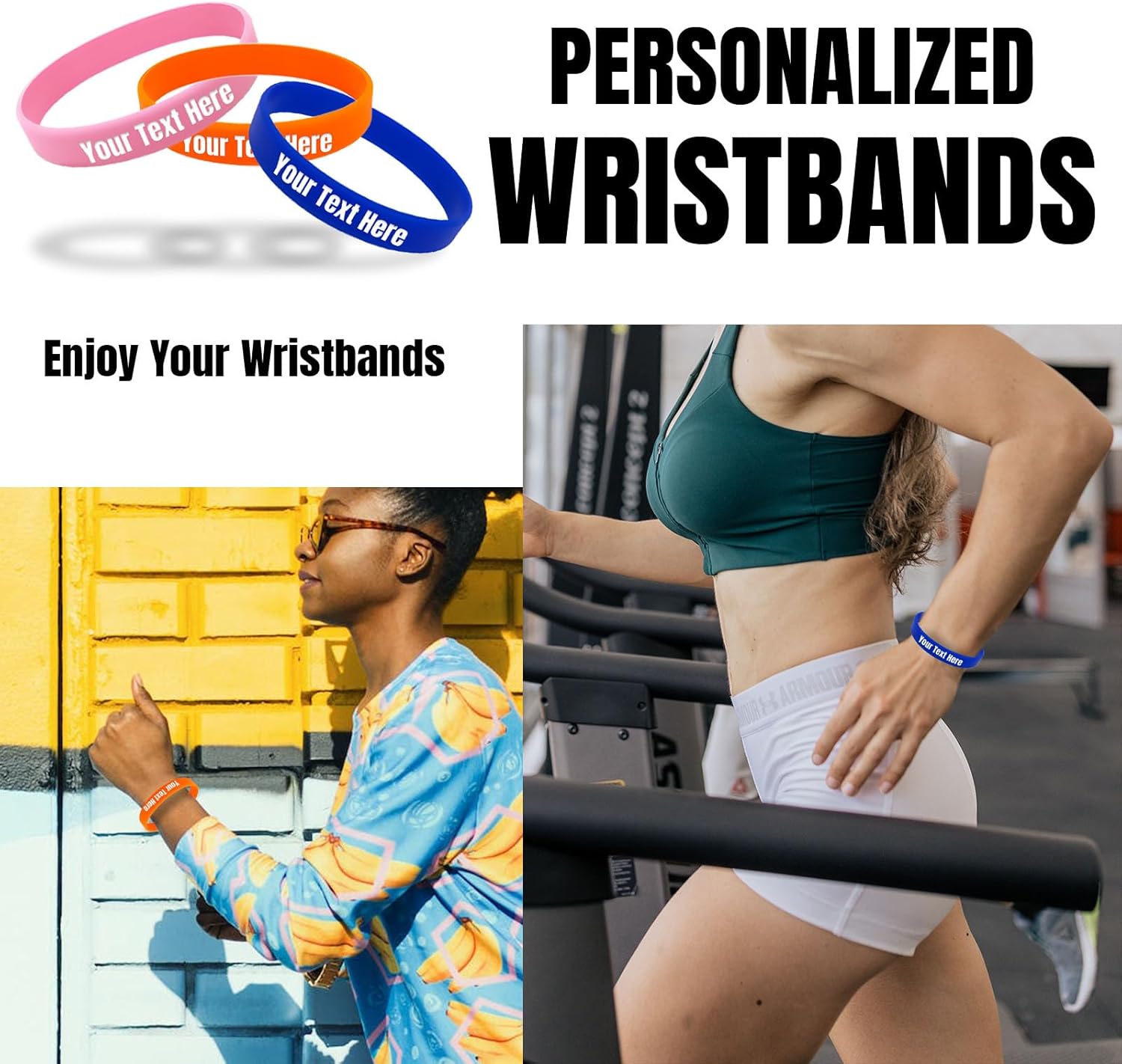 Pulsera de goma grabada personalizada a granel, pulseras de silicona personalizadas para hombres, pulseras de silicona personalizadas para regalos