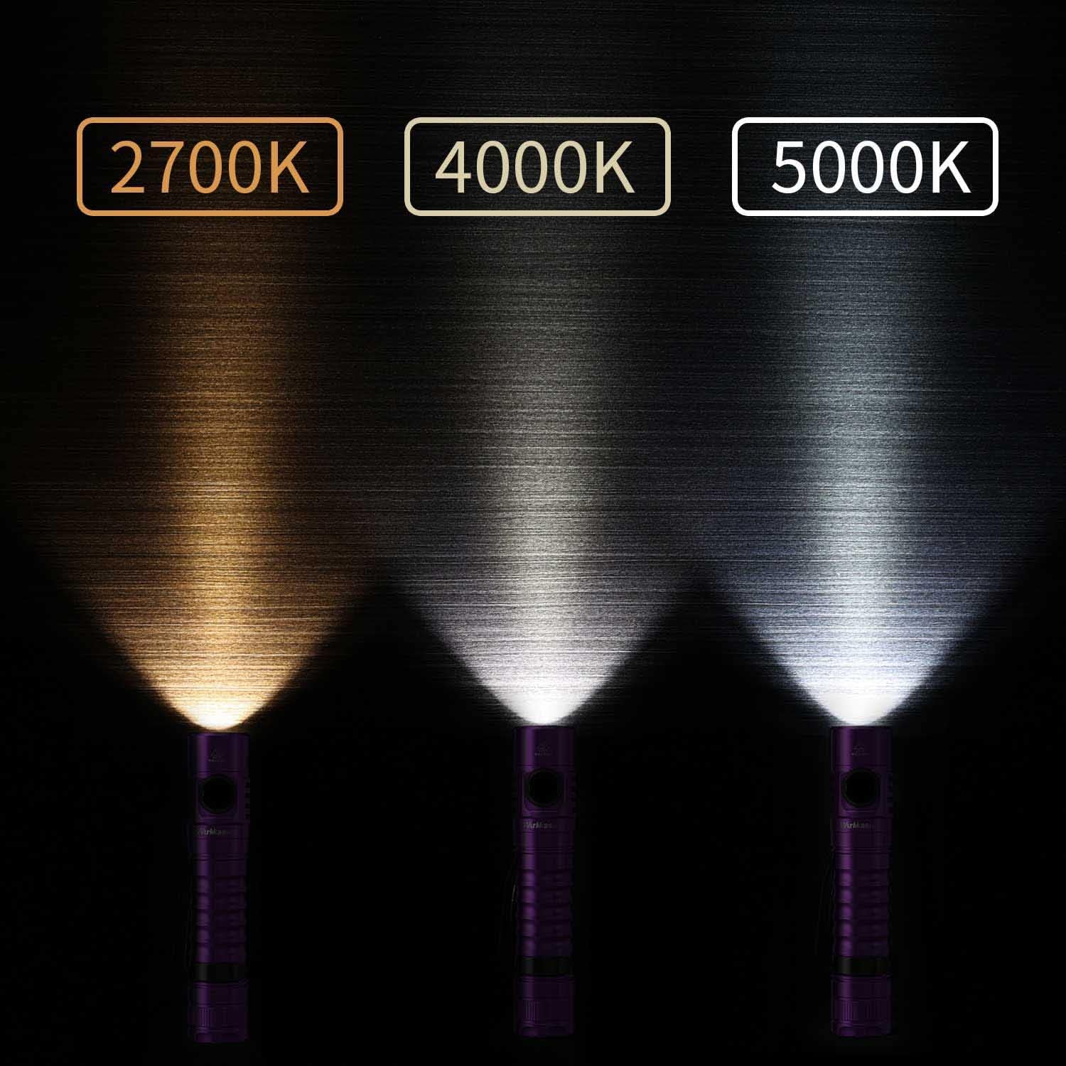 Wurkkos FC11 – Linterna LED de bolsillo de alta 90CRI, ultrabrillante, máximo de 1300 lúmenes, mini linterna USB C, linterna impermeable IP67, tapa