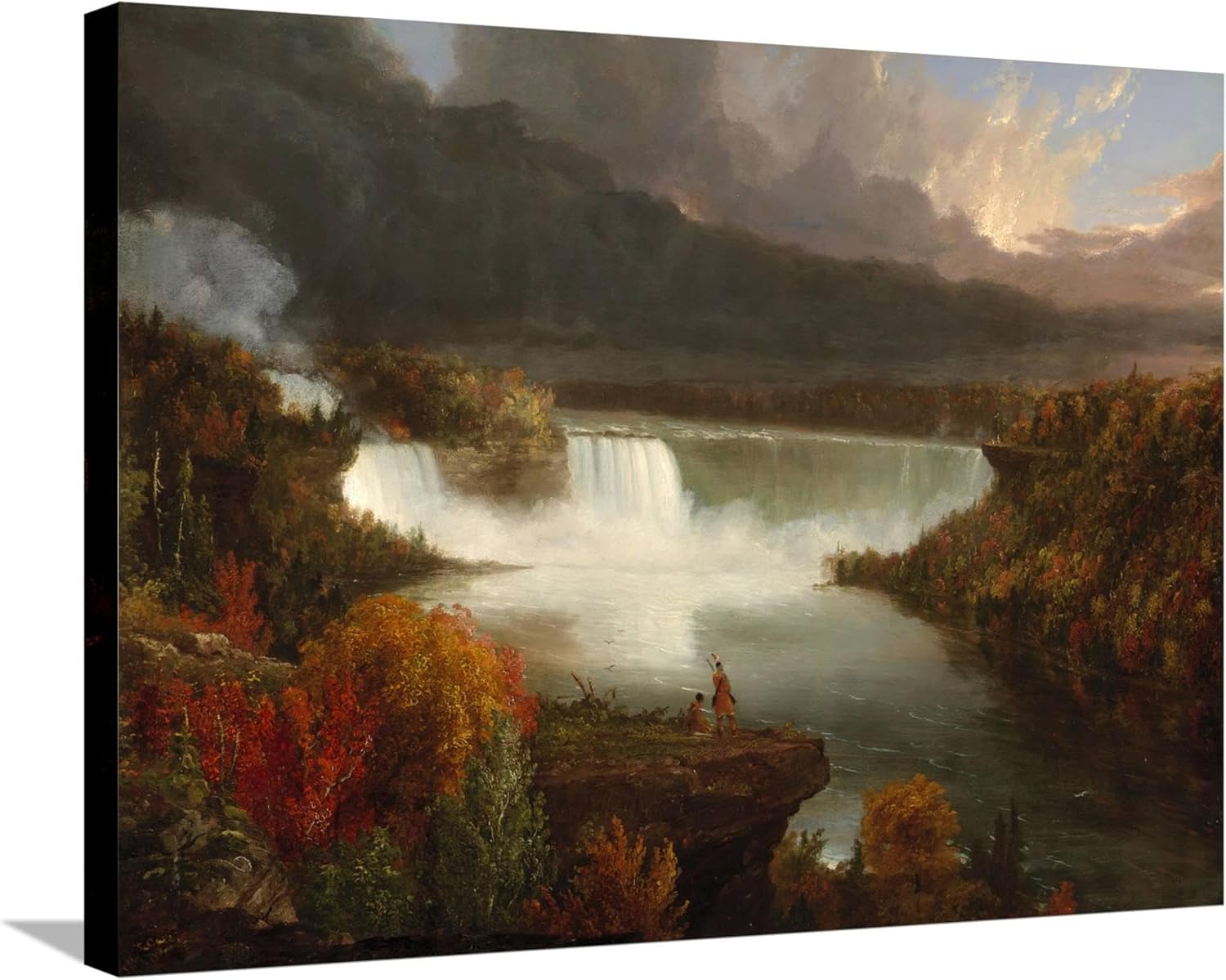 Lienzo decorativo para pared, diseño de vista lejana de las cataratas del Niágara, 1830 por Thomas Cole, decoración escénica, 32 x 24 pulgadas