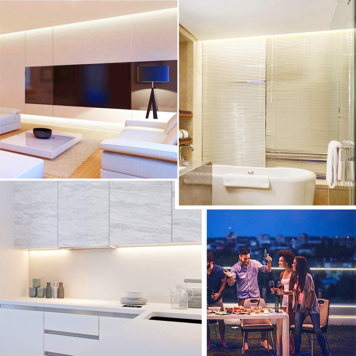 PAUTIX COB – Tira de luces LED de 3000 K, 16.4 pies regulables DC24V blanco cálido, kit de luces de cinta de alto lumen con fuente de alimentación