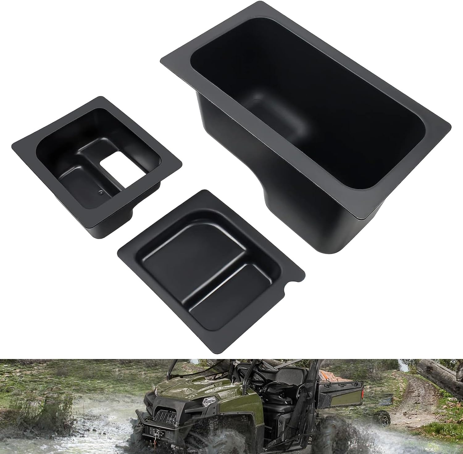 Caja de almacenamiento para debajo del asiento compatible con Polaris Ranger 500570 2015-2021, accesorios de tamaño mediano, juego de contenedores