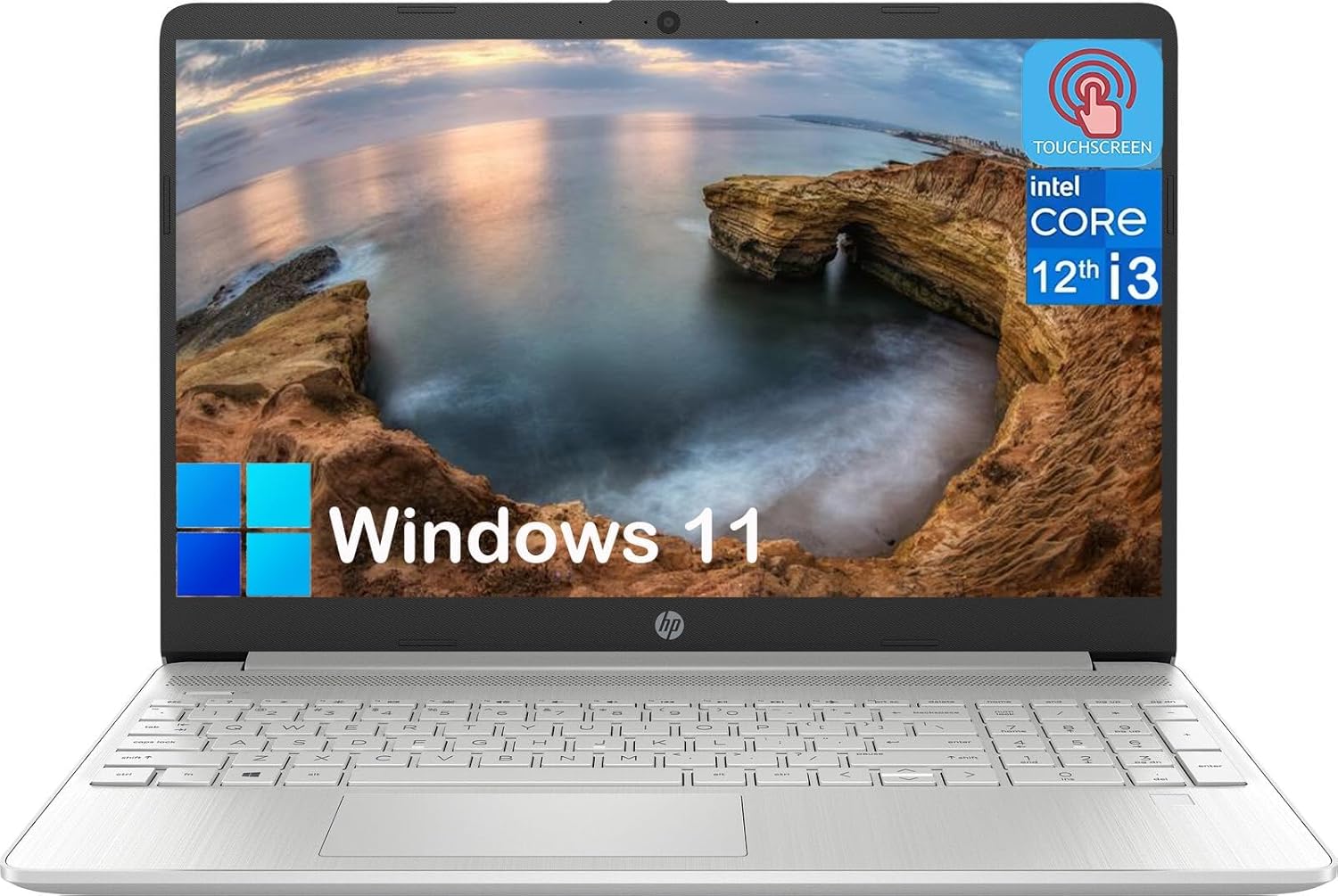 HP Laptop 2023, pantalla táctil de 15.6 pulgadas, procesador Intel Core i3-1215U, 16 GB de RAM, SSD de 1 TB, carga rápida, gráficos Intel UHD,
