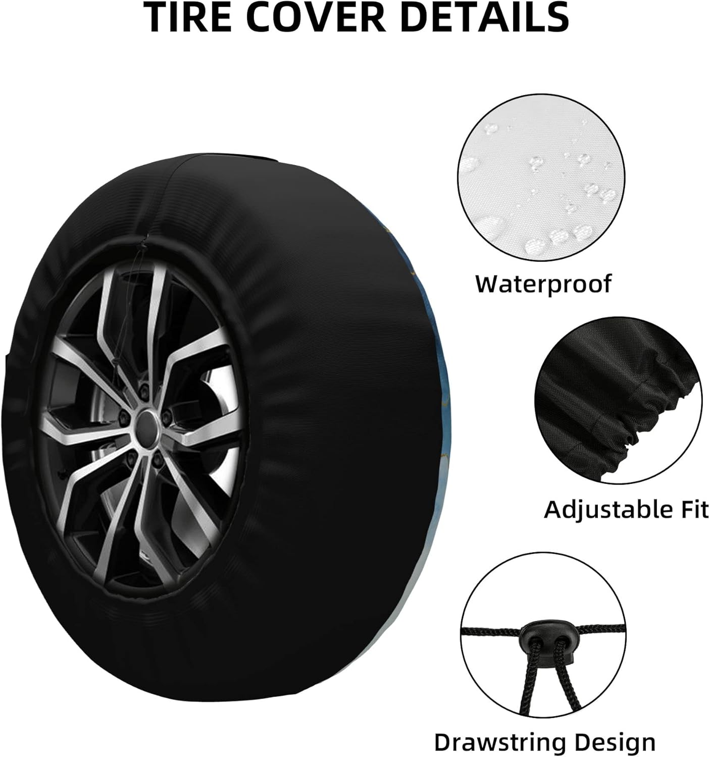 Funda para neumático de repuesto I Go Where I’m Towed, protectores universales resistentes a la intemperie para ruedas para caravana, viajes,