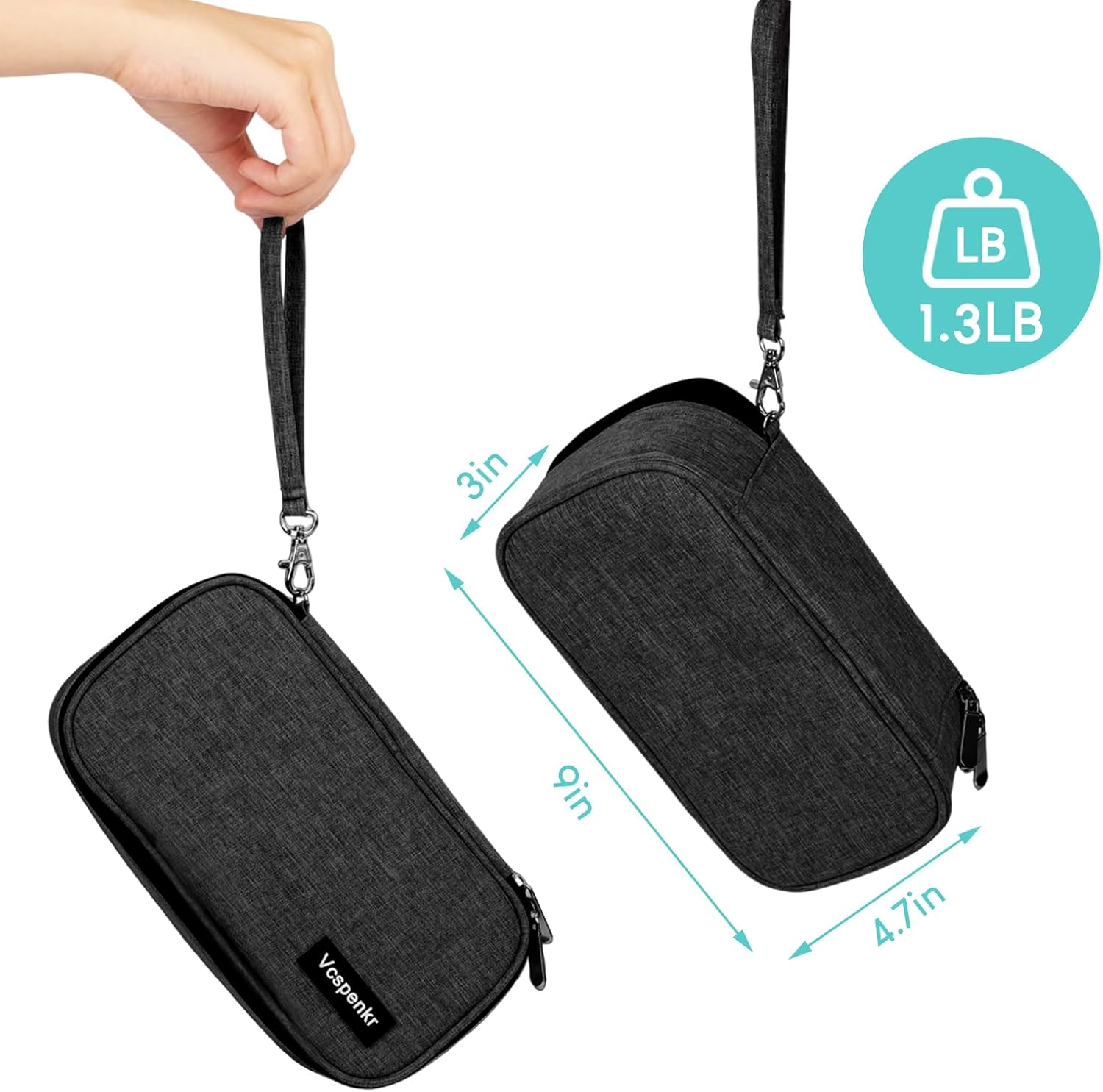 Vcspenkr Bolsa de viaje para enfriar insulina, bolsa de transporte para medicamentos diabéticos con 2 paquetes de hielo de 7.05 oz, organizador