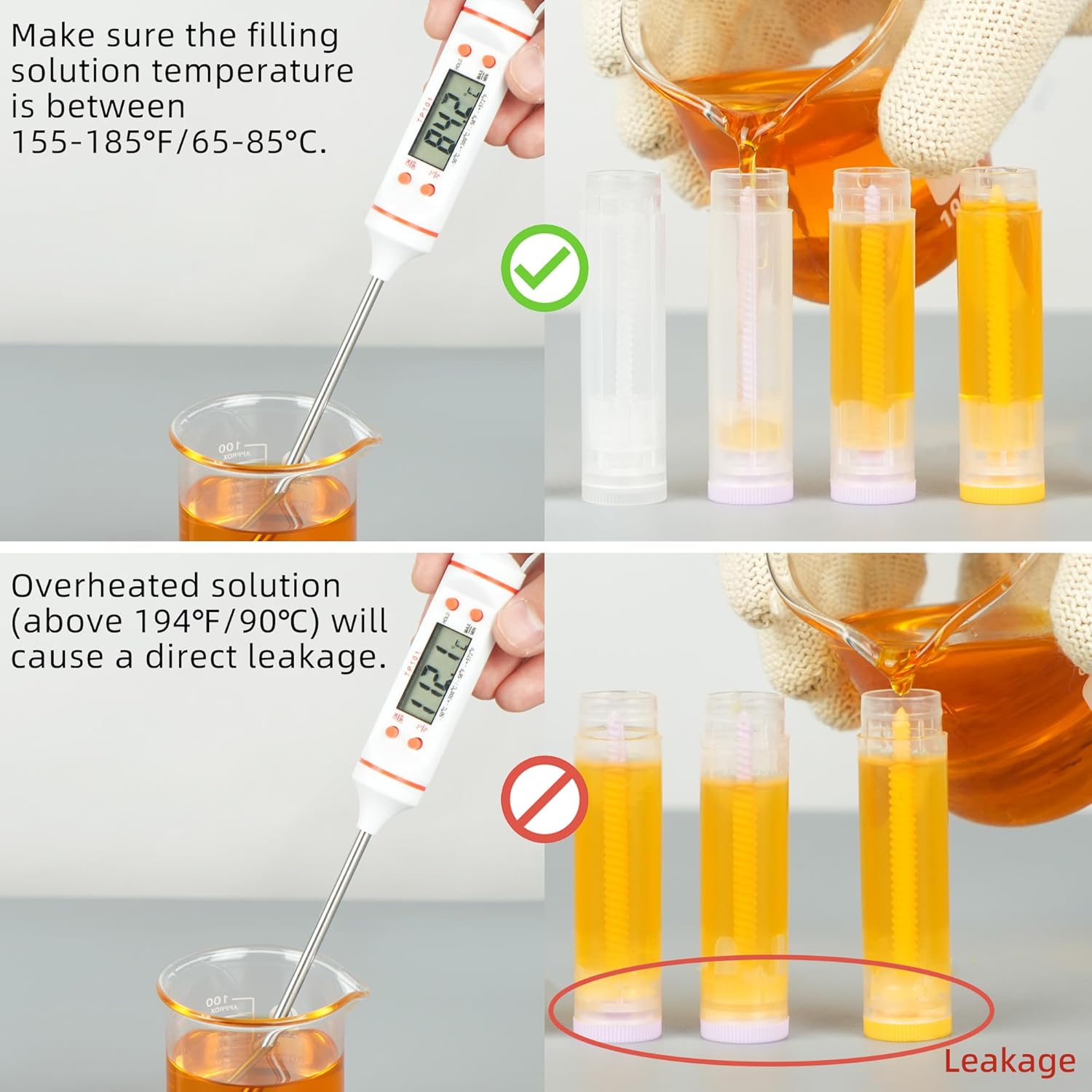 LotFancy Tubos de bálsamo labial con bandeja de llenado y espátula, 50 unidades de 0.2 fl oz (316 onzas) recipientes de bálsamo labial transparentes