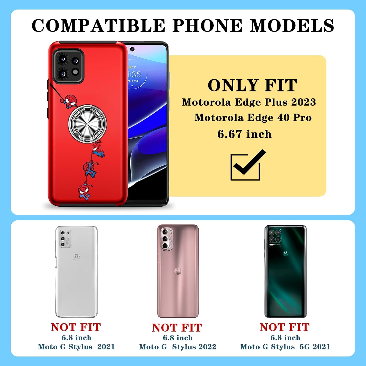Joyleop Funda para Motorola Edge 40 ProEdge Plus 2023, bonita funda de teléfono con estampado divertido de dibujos animados para niños, niñas, niños