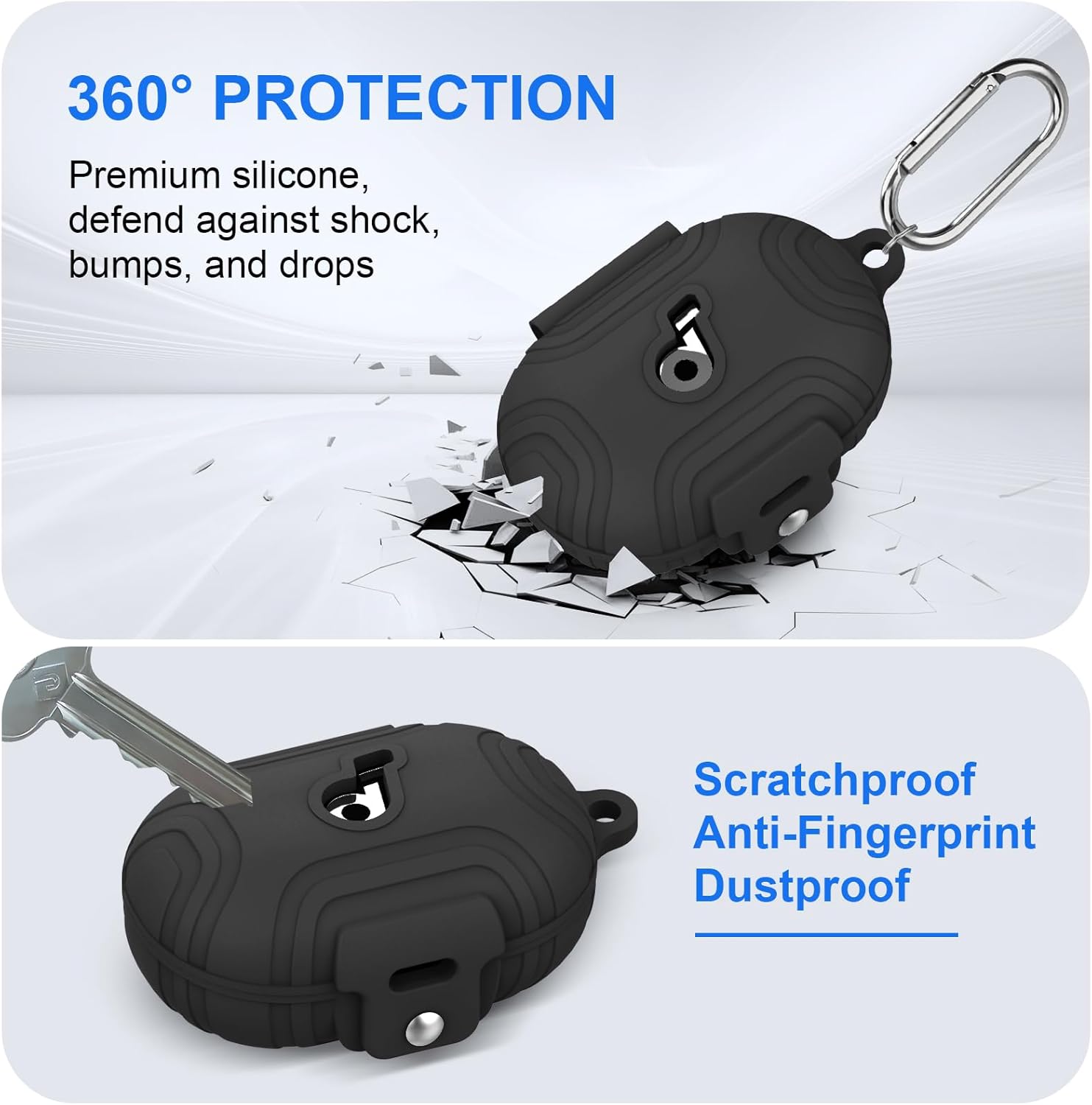 Hebilla de bloqueo Funda compatible con Anker Soundcore Space A40, funda de silicona suave para Soundcore Space A40, a prueba de golpes,