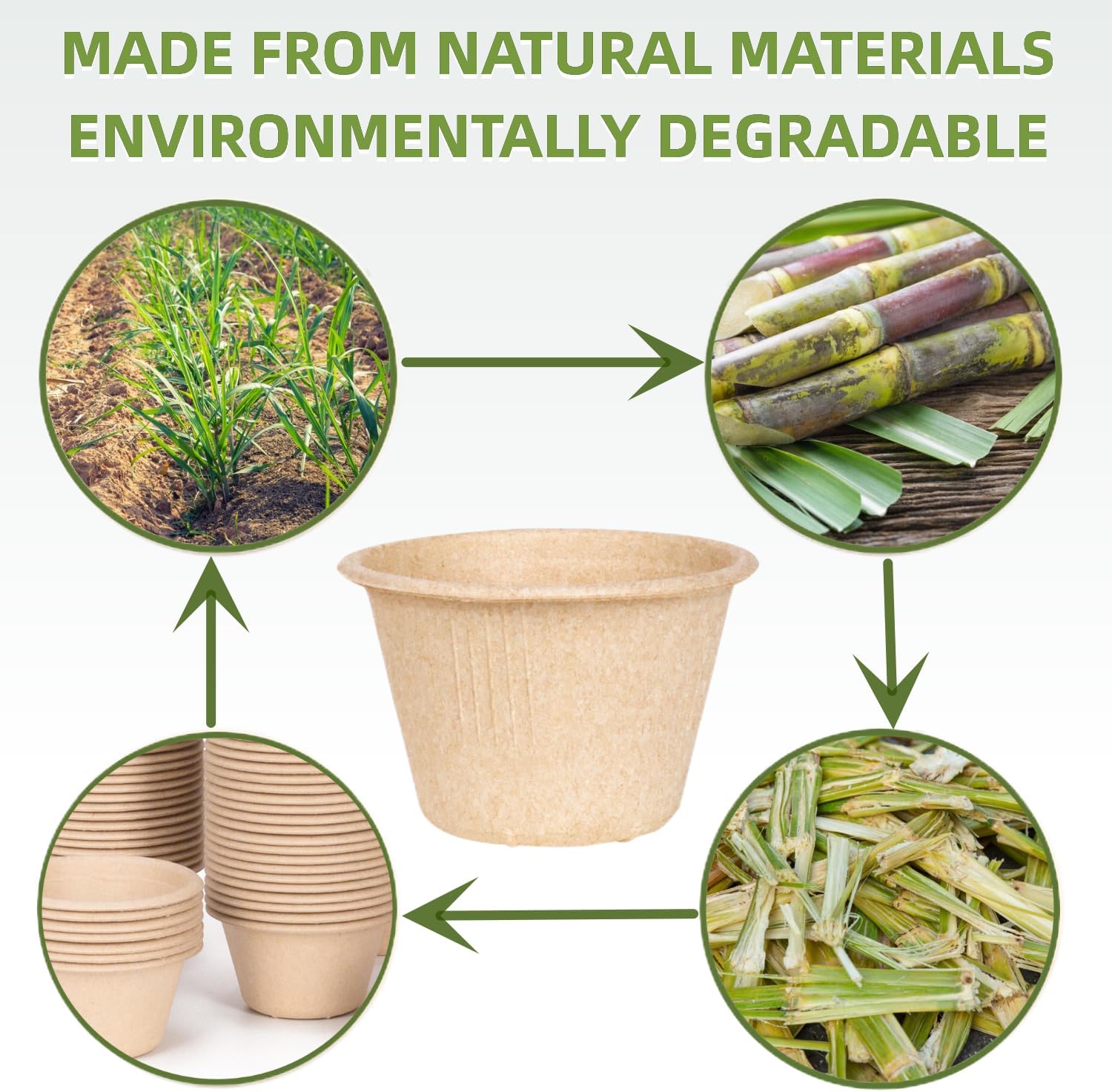Gere Cuencos desechables para pruebas, paquete de 100, 4 onzas, tazas de soufflé de fibra de bagazo biodegradable natural, tazas de condimentos,