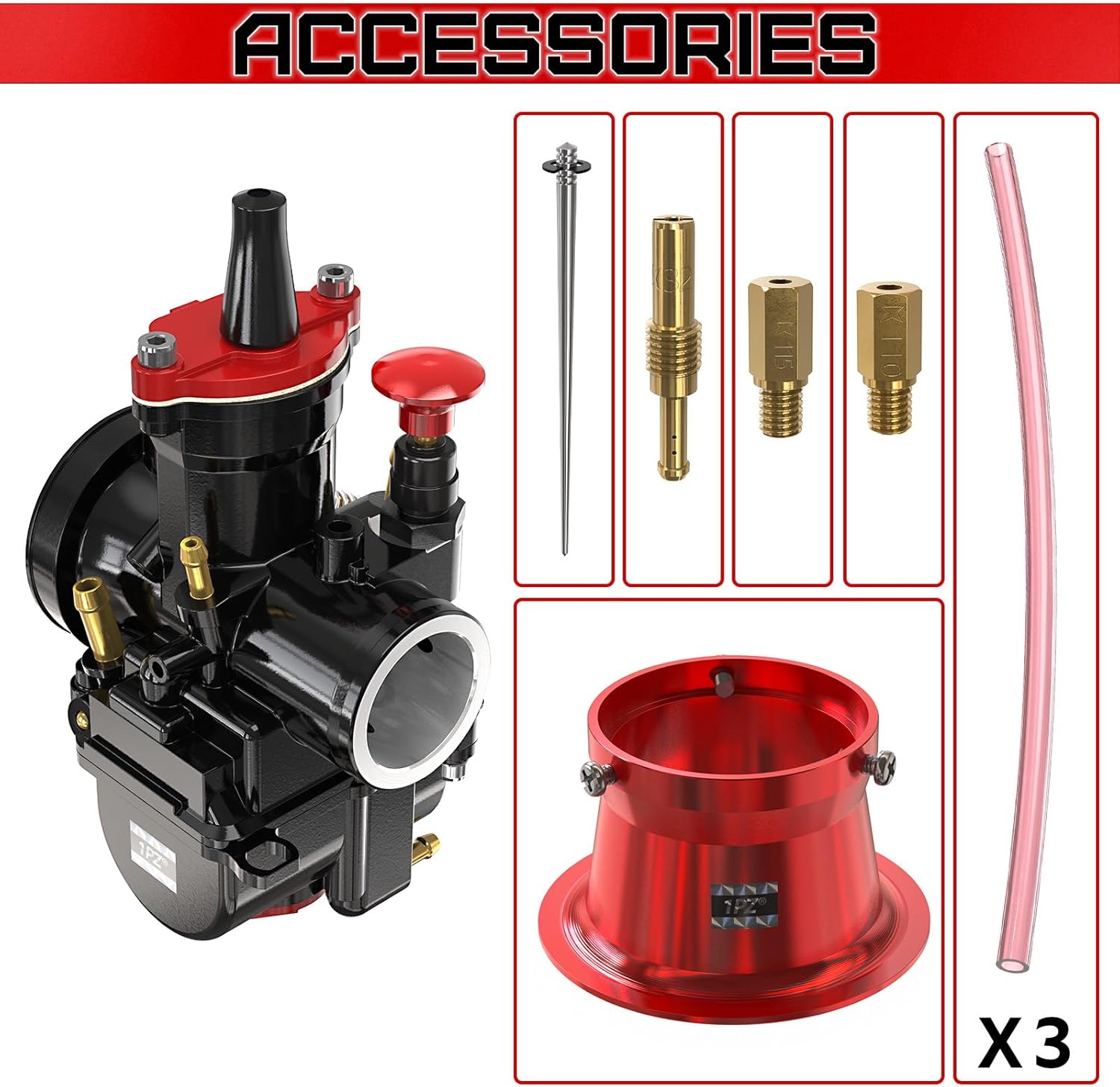 1PZ PW0-K28 PWK – Carburador de repuesto de 1.102 in para motocicletas Pit Dirt Bike Motocross Enduro Off Road ATV Quad Scooter de 75 cc-125 cc