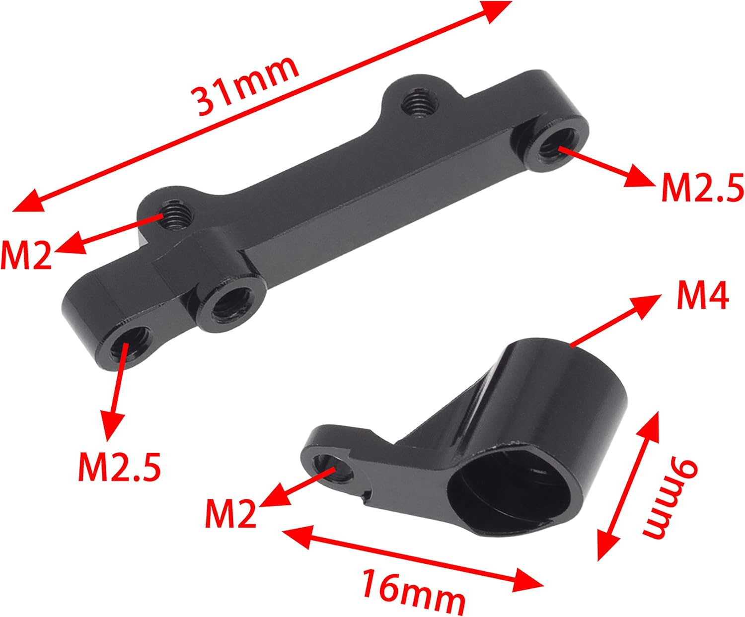 DKKY Kit de piezas de actualización de metal, juego de brazos de suspensión de nudillos de dirección para Losi 118 Mini-T 2.0 2WD RC Truck Piezas de