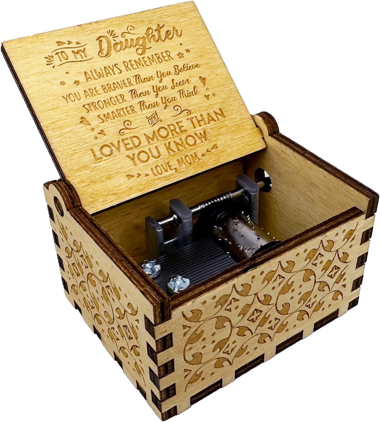 Caja de música You are My Sunshine from Mom to Daughter, manivela clásica grabada, cajas musicales grabadas, regalos de recuerdo para hija de mamá