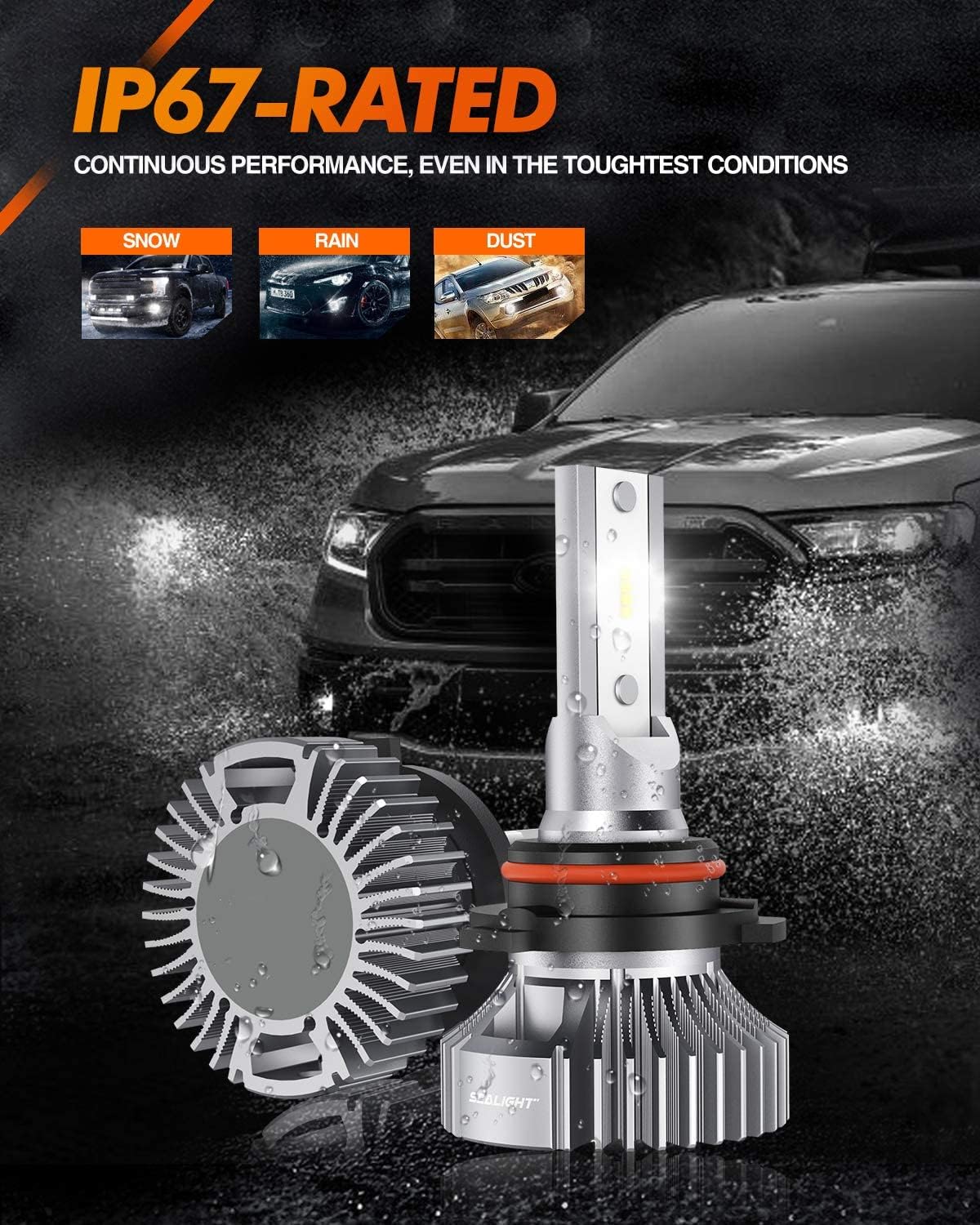 SEALIGHT 5202 5201 PS24W Bombillas LED antiniebla o DRL, 400% más brillante PS19W 9009 bombilla antiniebla para automóvil, 6000K xenón blanco, 16
