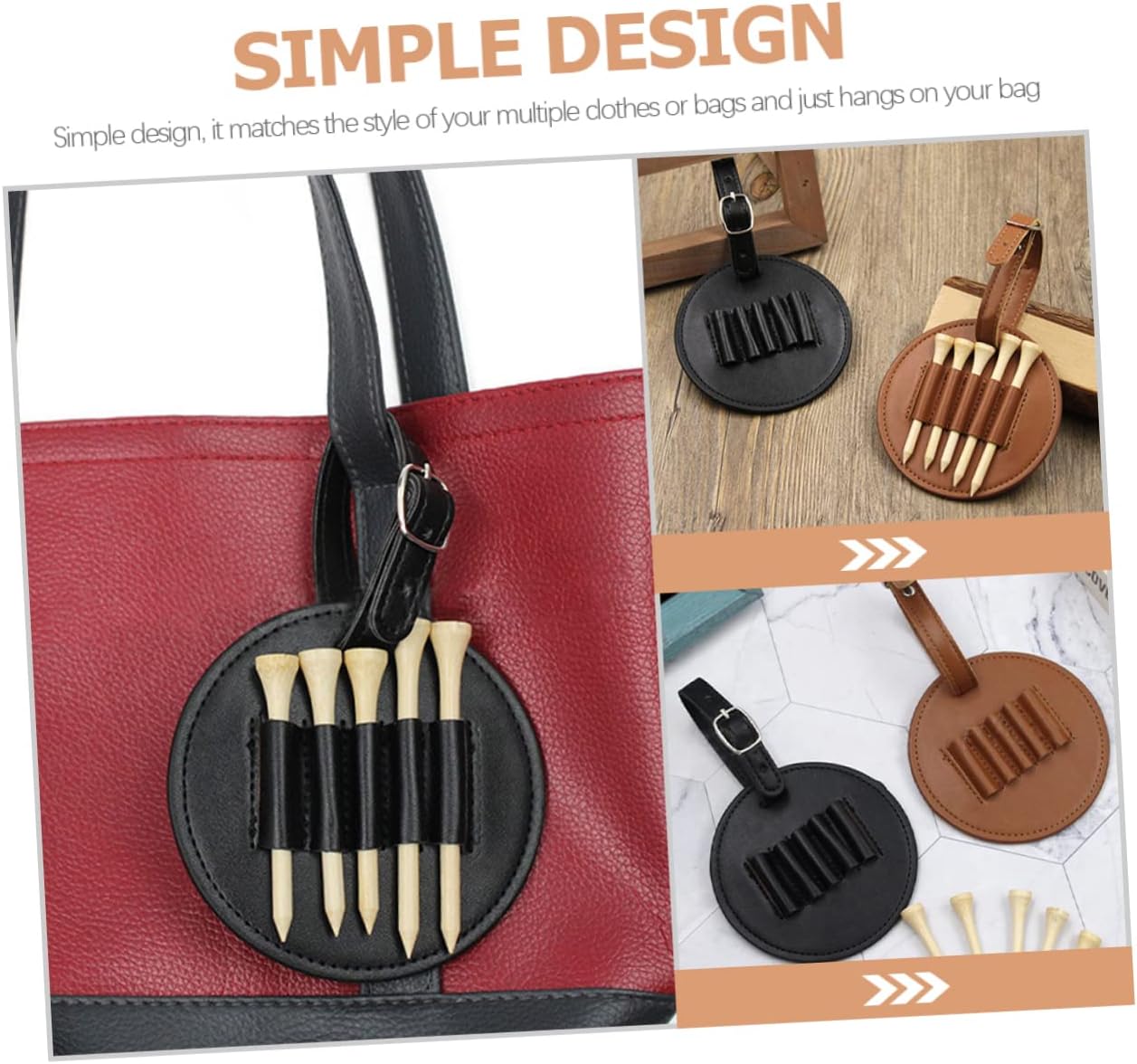 INOOMP 4pcs Golf Tee Bag Mens Gofts Hombres Llavero Golf Club Carry Bolsas Golf Accesorios Llavero Cinturón Clip Golfista Tee Holder Camisetas