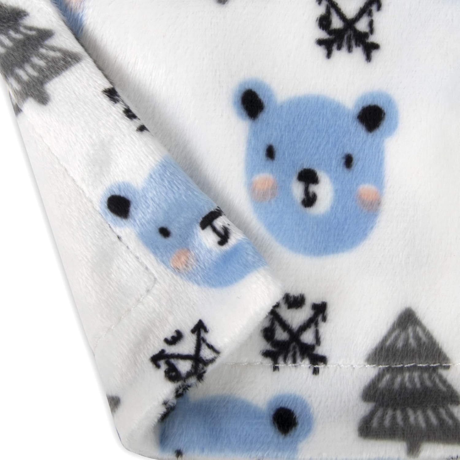 Minky – Manta para acurrucarse con animales para niños, bebés, niños, niñas, manta de seguridad neutra de género con animal de peluche (oso azul