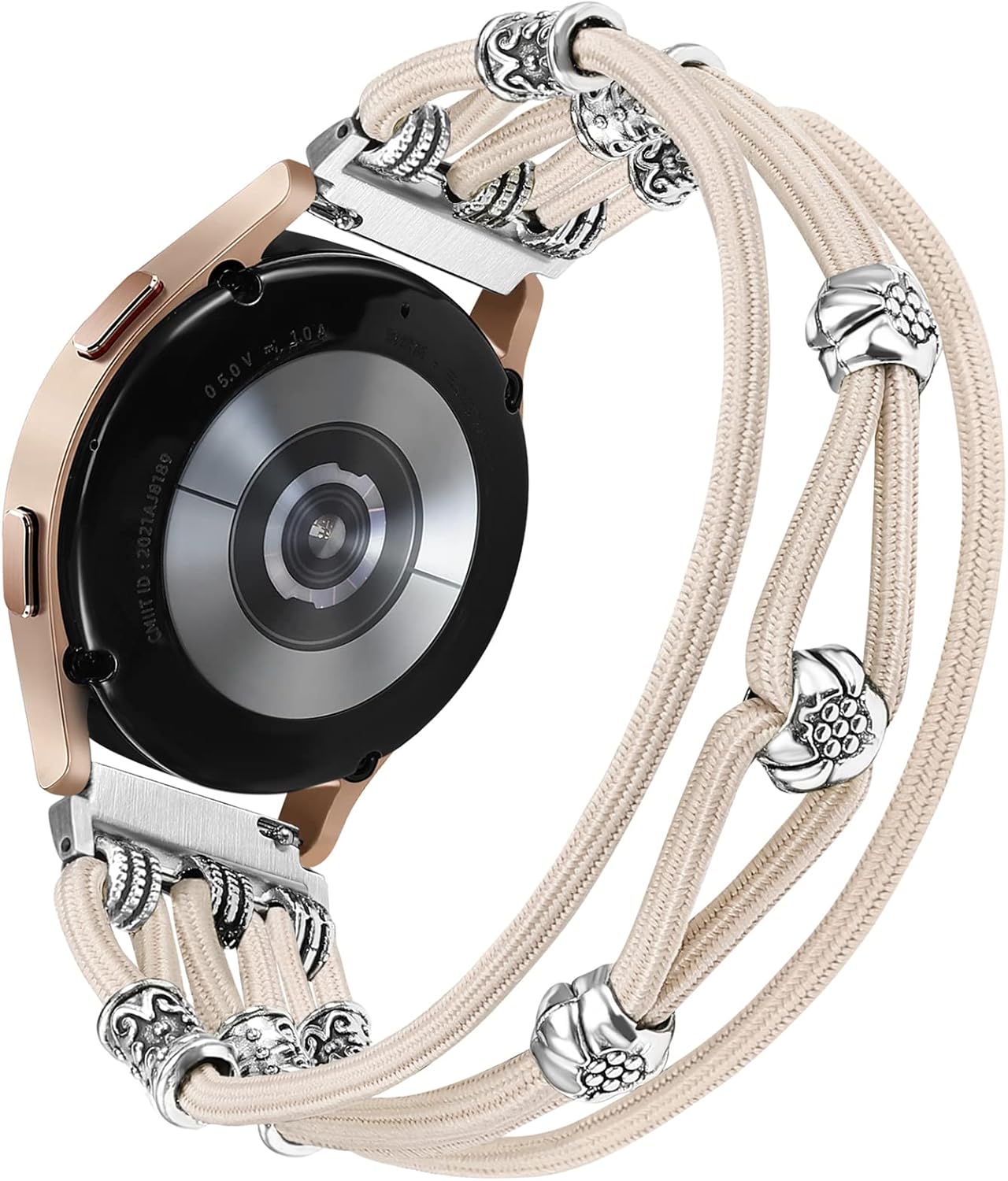 W-RARA Pulsera de cuentas compatible con Samsung Galaxy Watch 654Active 2 de 1.575 pulgadas, 1.732 pulgadas, Watch 5 Pro de 1.772 pulgadas, Watch 6
