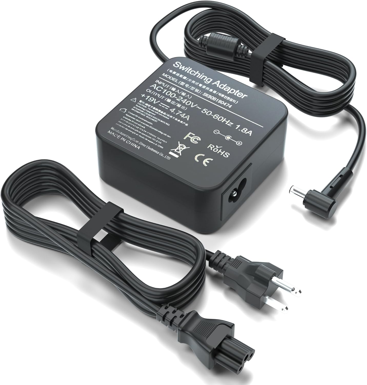 90W 19V 4.74A AC Adatper Cargador para portátil ASUS Q524 Q524U Q524UQ Q534 Q534U Q534UX UX51VZA UX51VZ UX51V U500VZ U500V Q524UQ-BBI7T1 Cable de
