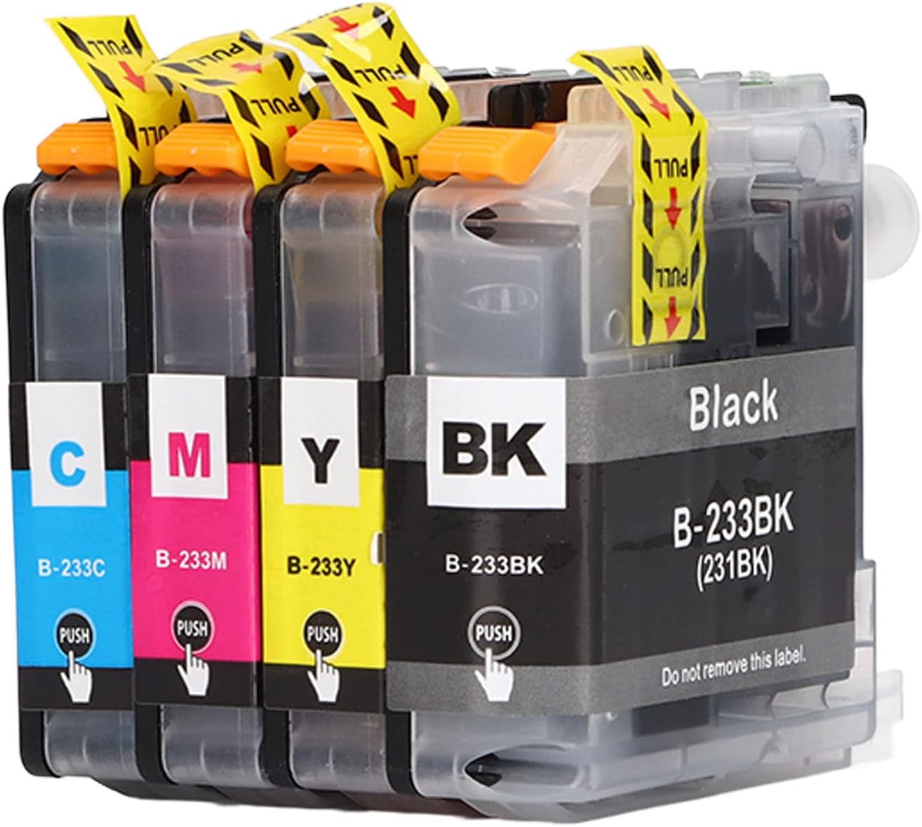 Kit de cartucho de tinta de impresora, BK C M Y 4 colores PP cartucho de tinta desechable para impresión (LC233)